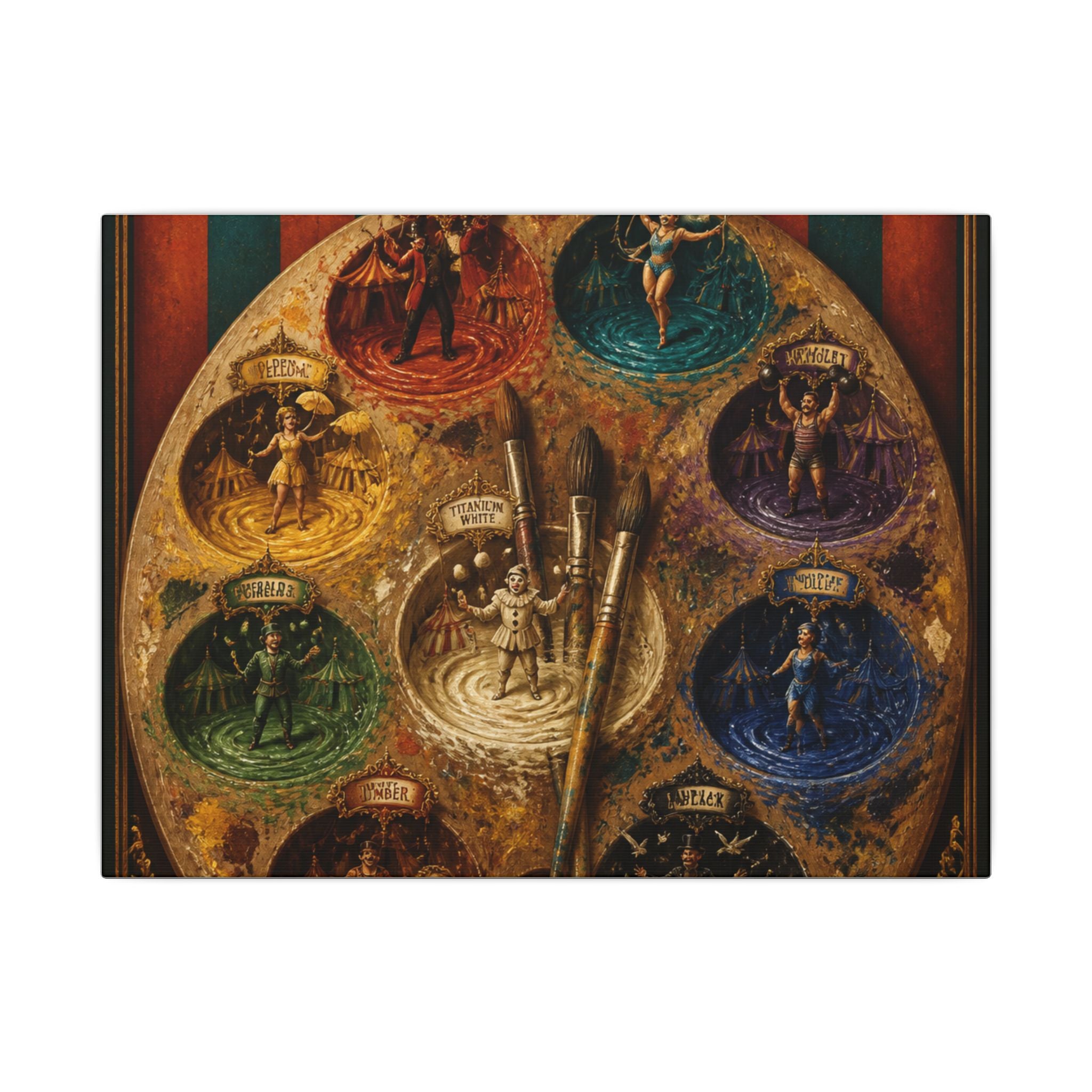 Paint Palette Stage Wall Art Canvas 24×36 Baroque Studio Decor Maximalist Print