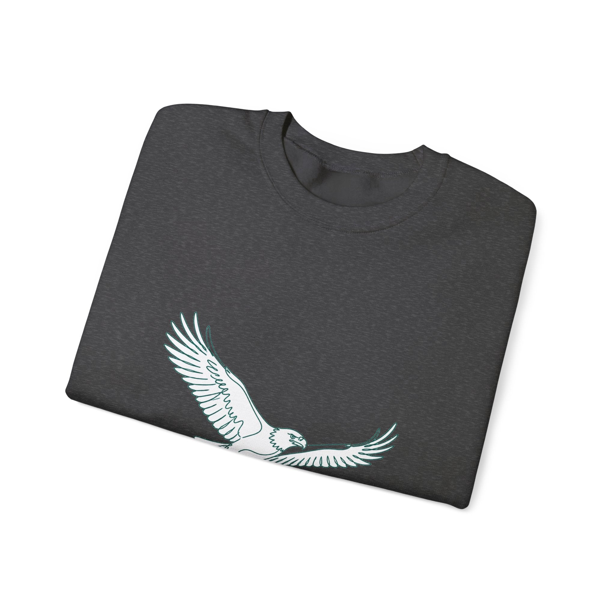 Matching Couple Sweatshirt - Eagle & Whale Matching Couple Crewneck Sweatshirt Minimalist Art His Hers Valentine Gift - Design A
