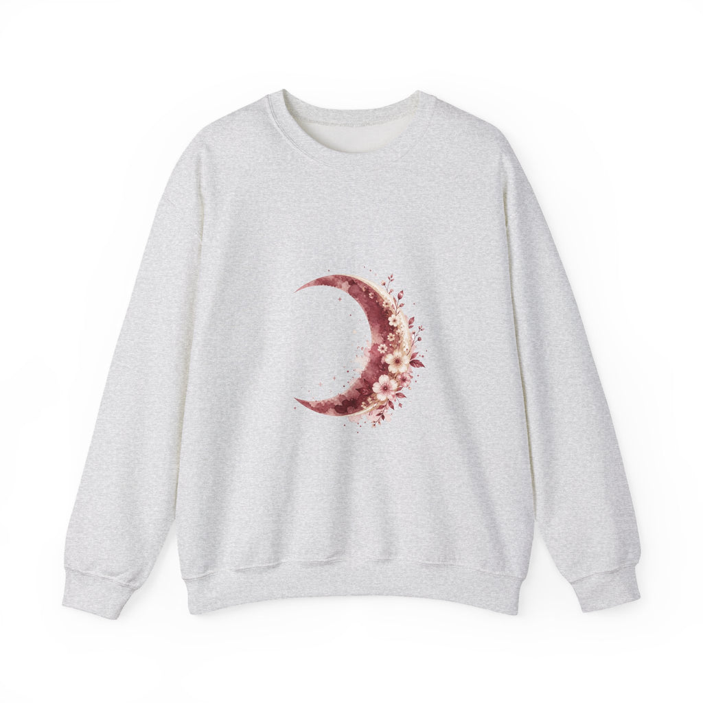 Matching Couple Sweatshirt - Waxing & Waning Moon Matching Couple Premium Fleece Sweatshirt Watercolor Art His Hers Birthday Gift - Design A