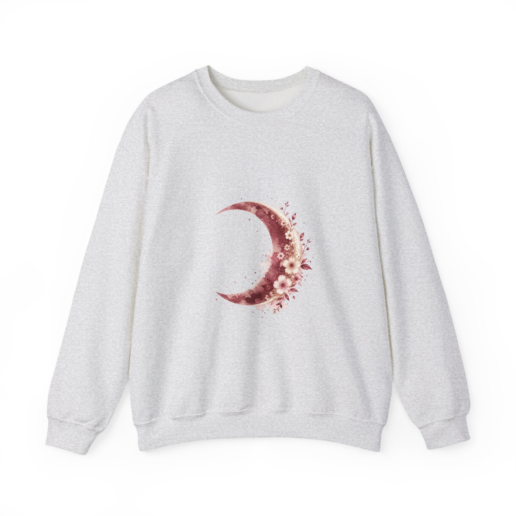Matching Couple Sweatshirt - Waxing & Waning Moon Matching Couple Premium Fleece Sweatshirt Watercolor Art His Hers Birthday Gift - Design A