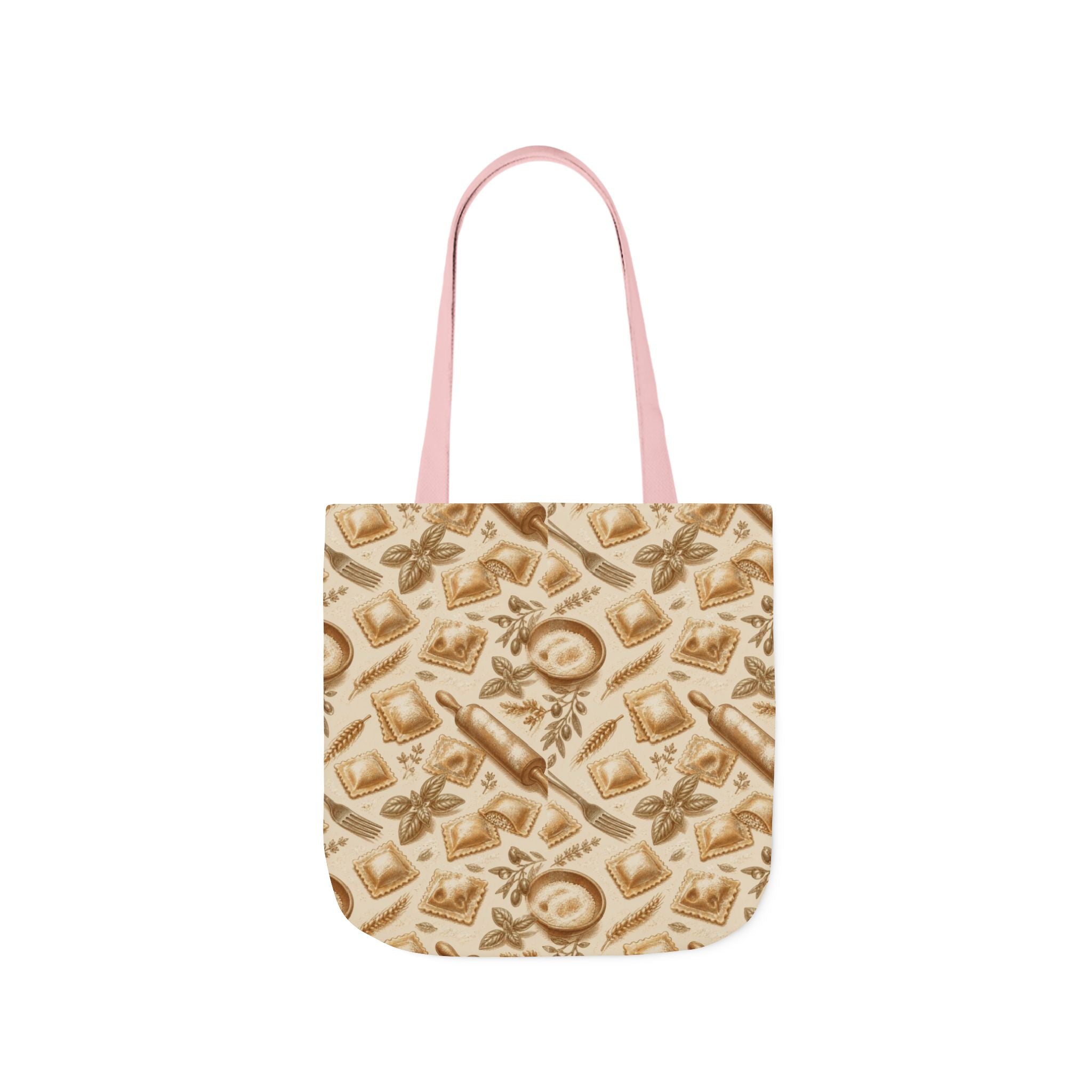 Fresh Ravioli Canvas Tote Bag Mediterranean Kitchen Botanical Design Italian Cottagecore Gift