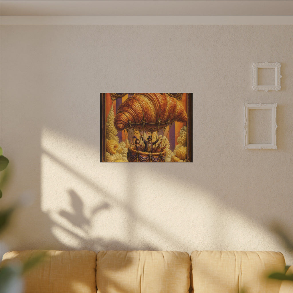 Croissant Hot Air Balloon Wall Art Canvas 16×20 Baroque Home Office Decor Maximalist Print