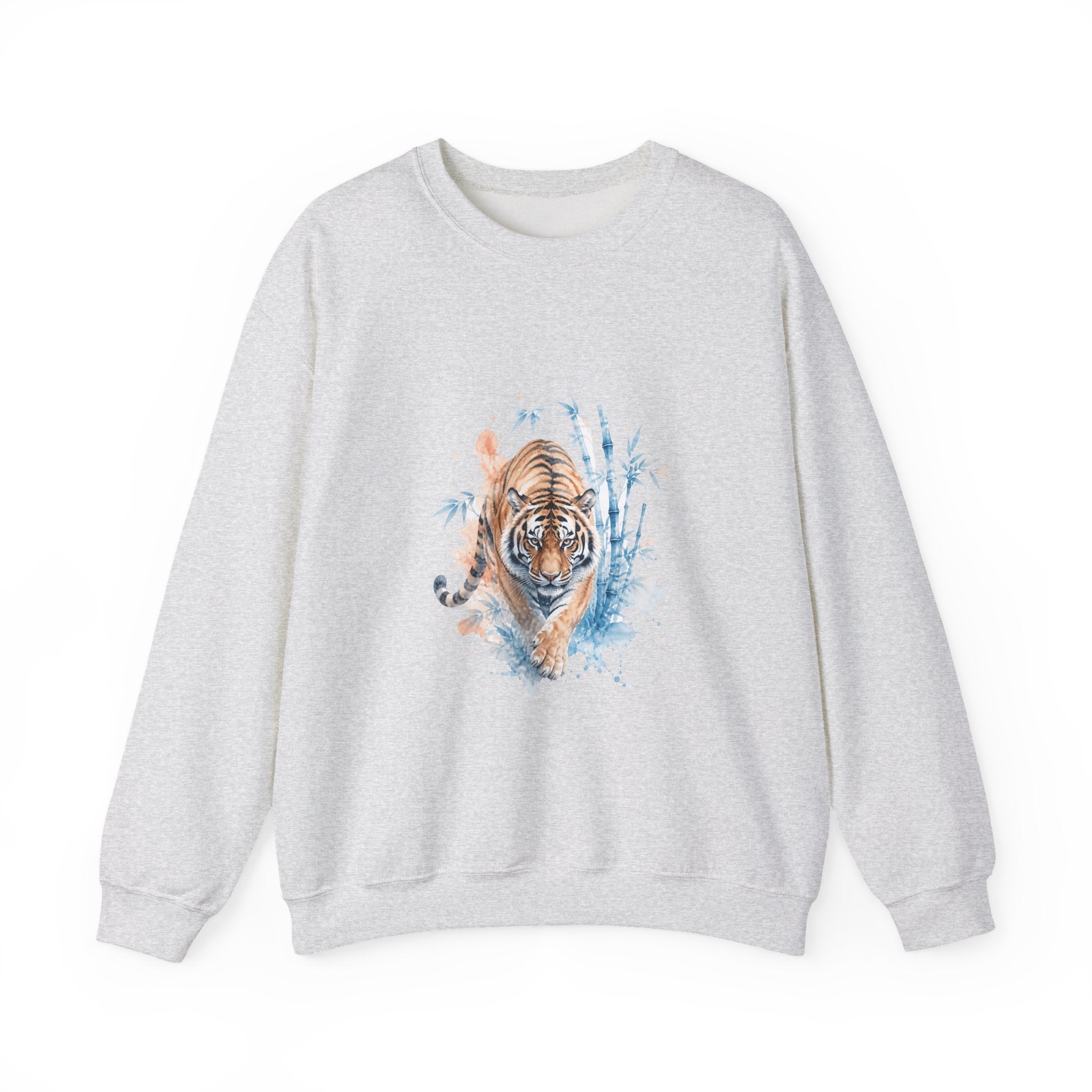 Matching Couple Sweatshirt - Tiger & Crane Matching Couple Comfort Colors Crew Watercolor Art His Hers Birthday Gift - Design A