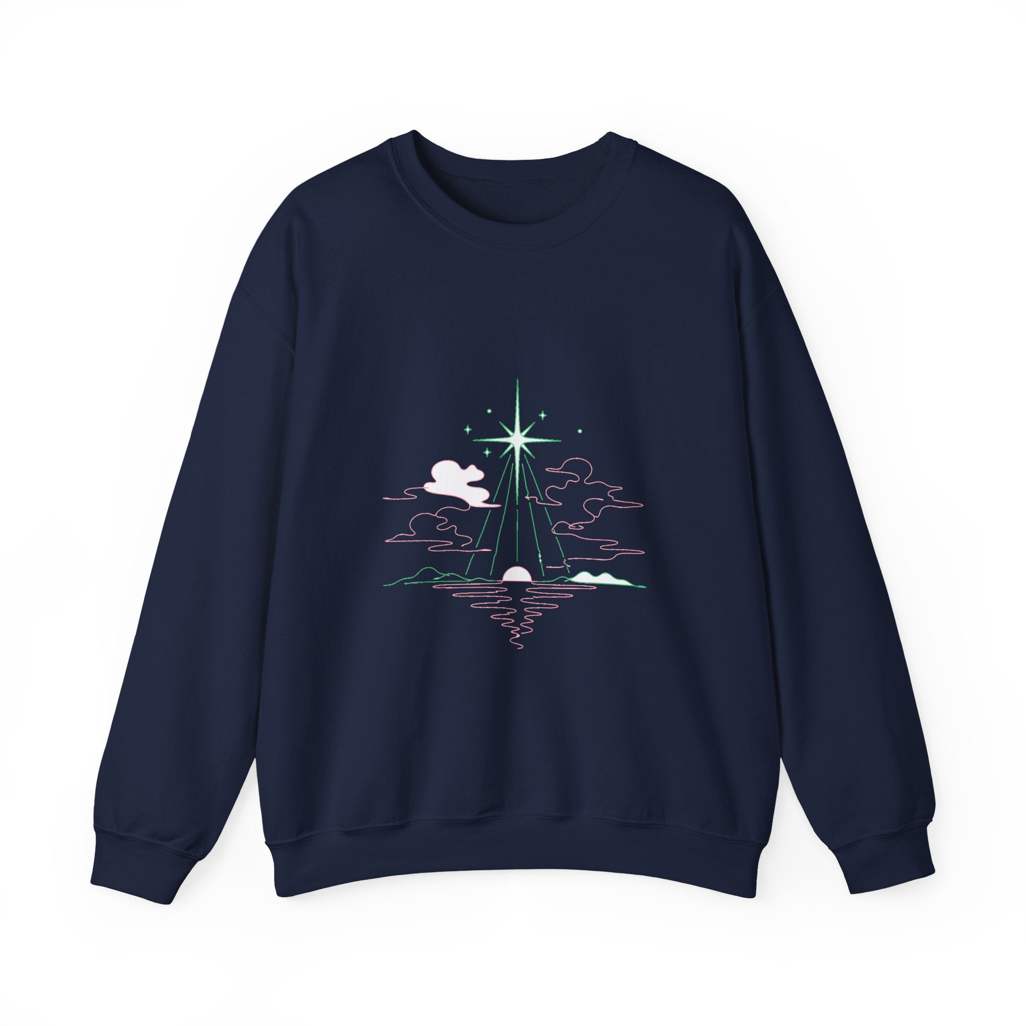 Matching Couple Sweatshirt - Evening & Morning Star Matching Couple Comfort Colors Crew Minimalist Art His Hers Christmas Gift - Design A