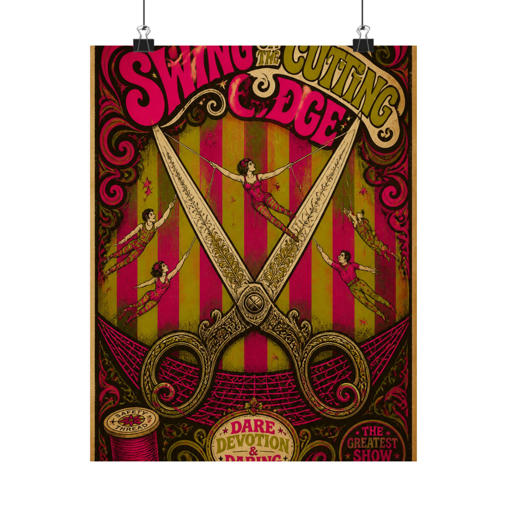 Giant Scissors Trapeze Wall Art Poster 24×36 Psychedelic Dining Room Decor Maximalist Print