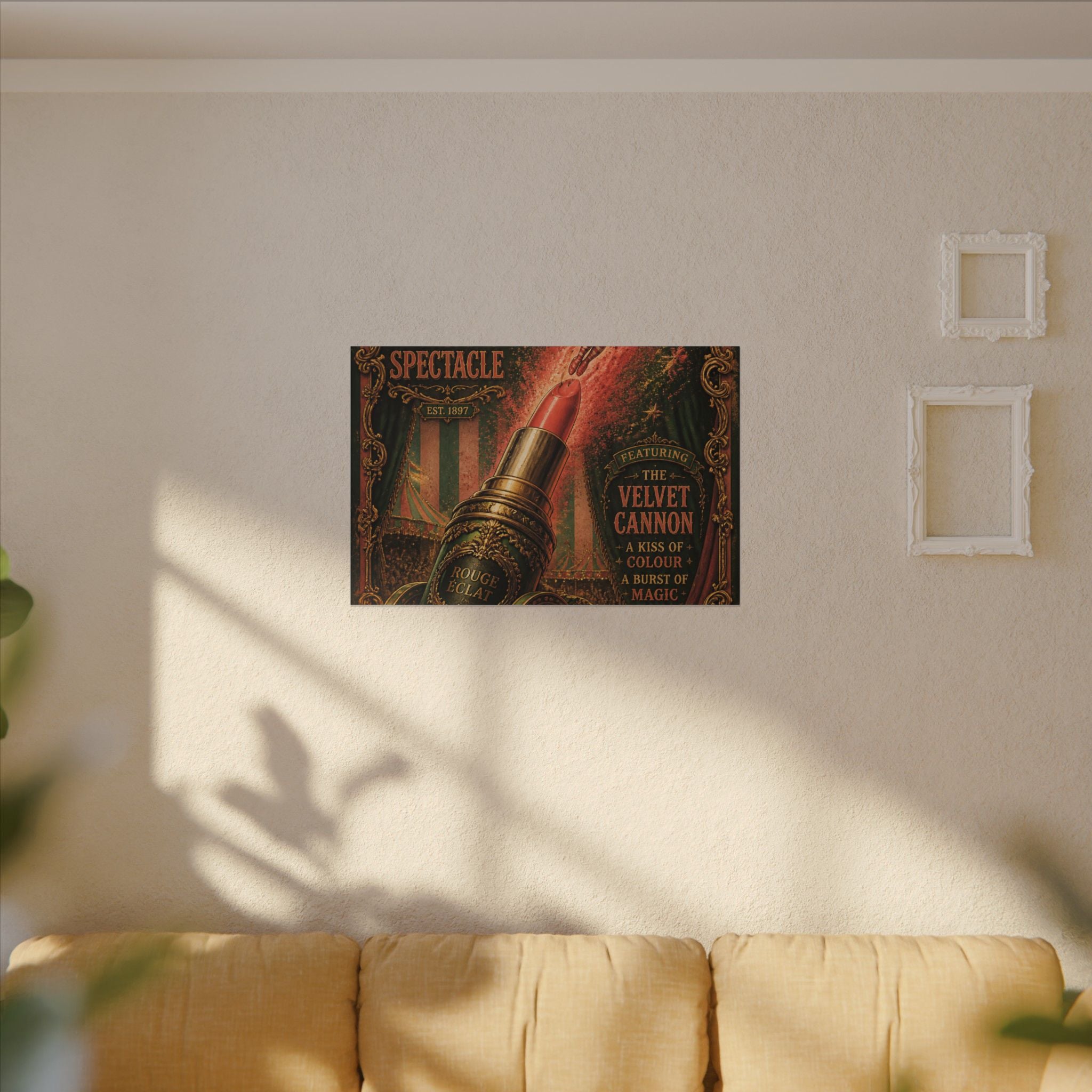 Lipstick Cannon Wall Art Canvas 16×20 Baroque Home Office Decor Maximalist Print