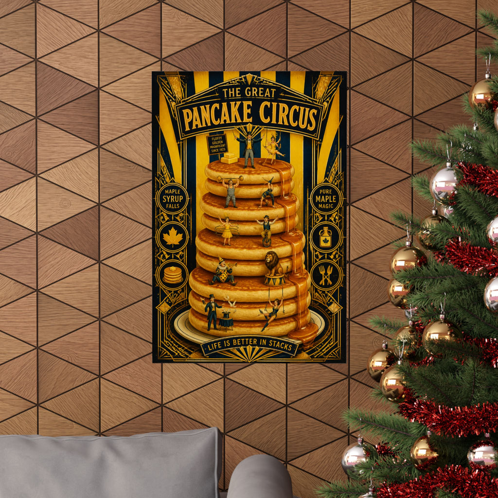 Pancake Stack Platform Wall Art Poster 24×36 Art Deco Bar Area Decor Maximalist Print