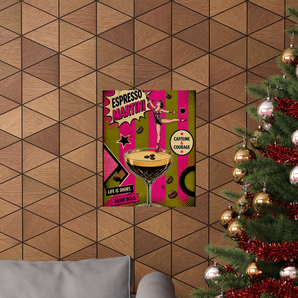 Espresso Martini Acrobat Wall Art Poster 24×36 Pop Art Restaurant Decor Maximalist Print