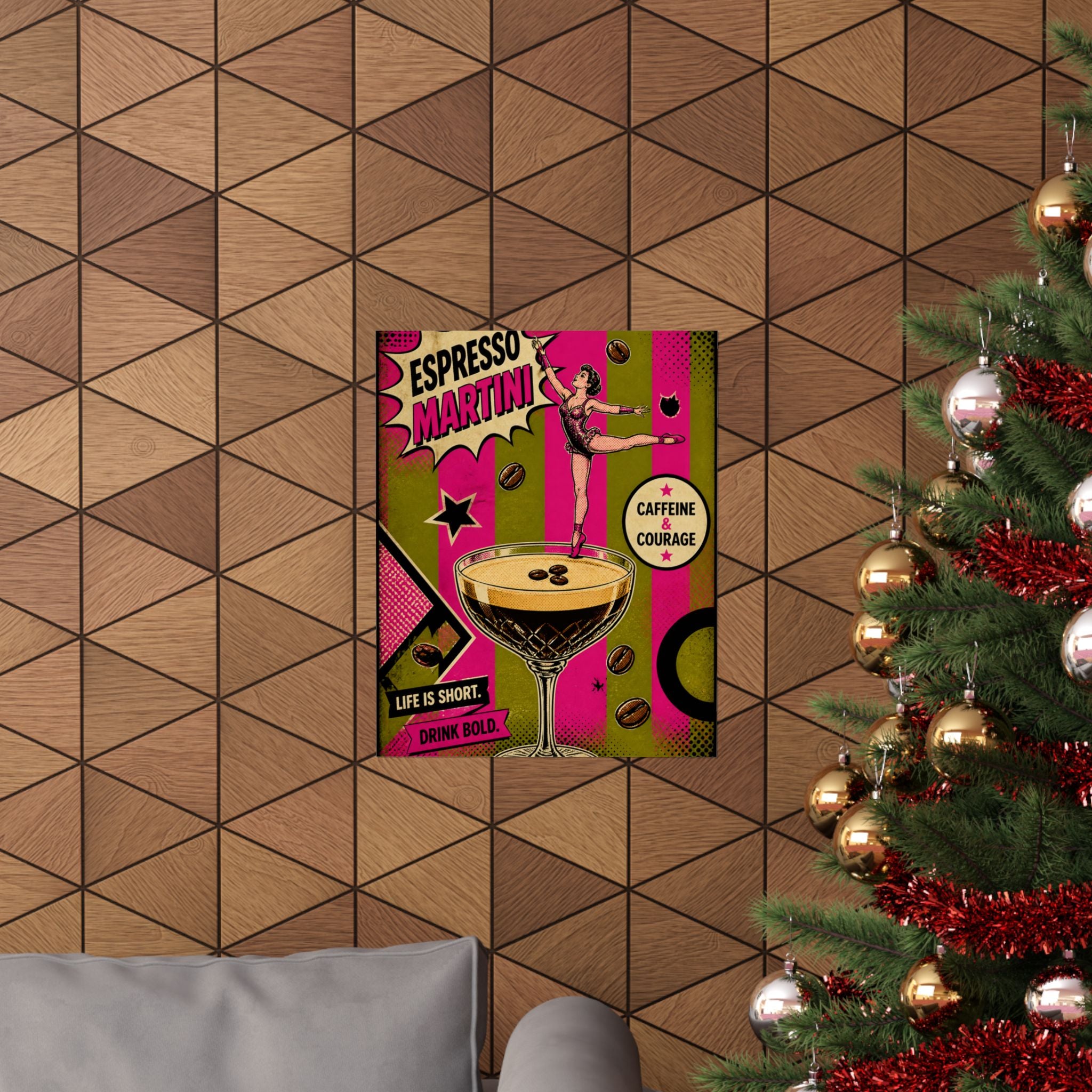 Espresso Martini Acrobat Wall Art Poster 24×36 Pop Art Restaurant Decor Maximalist Print