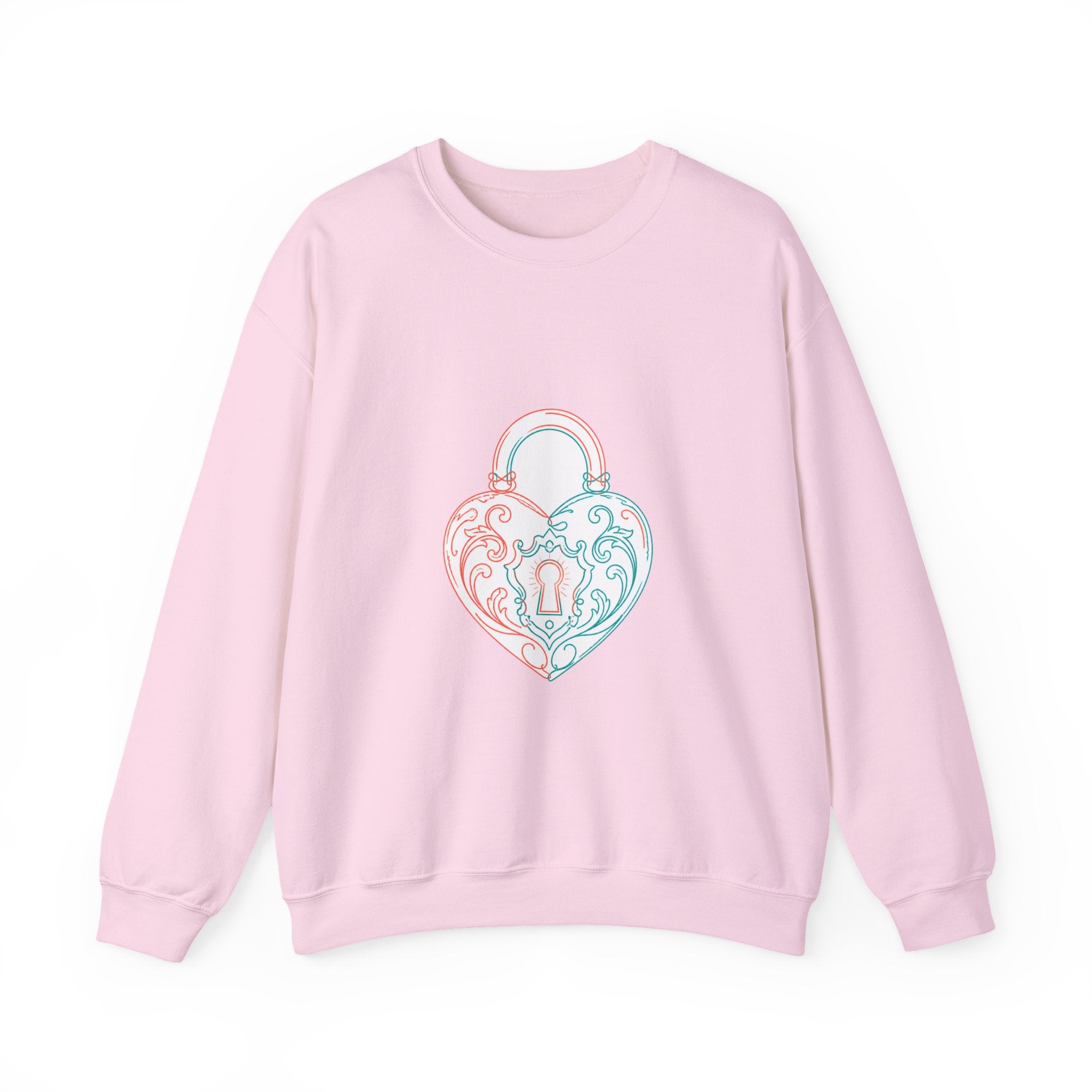 Matching Couple Sweatshirt - Key & Lock Matching Couple Crewneck Sweatshirt Minimalist Art His Hers Valentine Gift - Design B