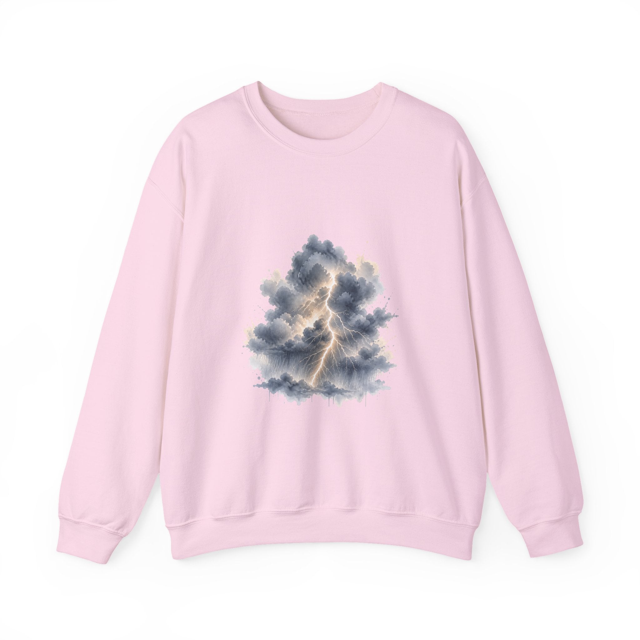 Matching Couple Sweatshirt - Storm & Rainbow Matching Couple Crewneck Sweatshirt Watercolor Art His Hers Engagement Gift - Design A
