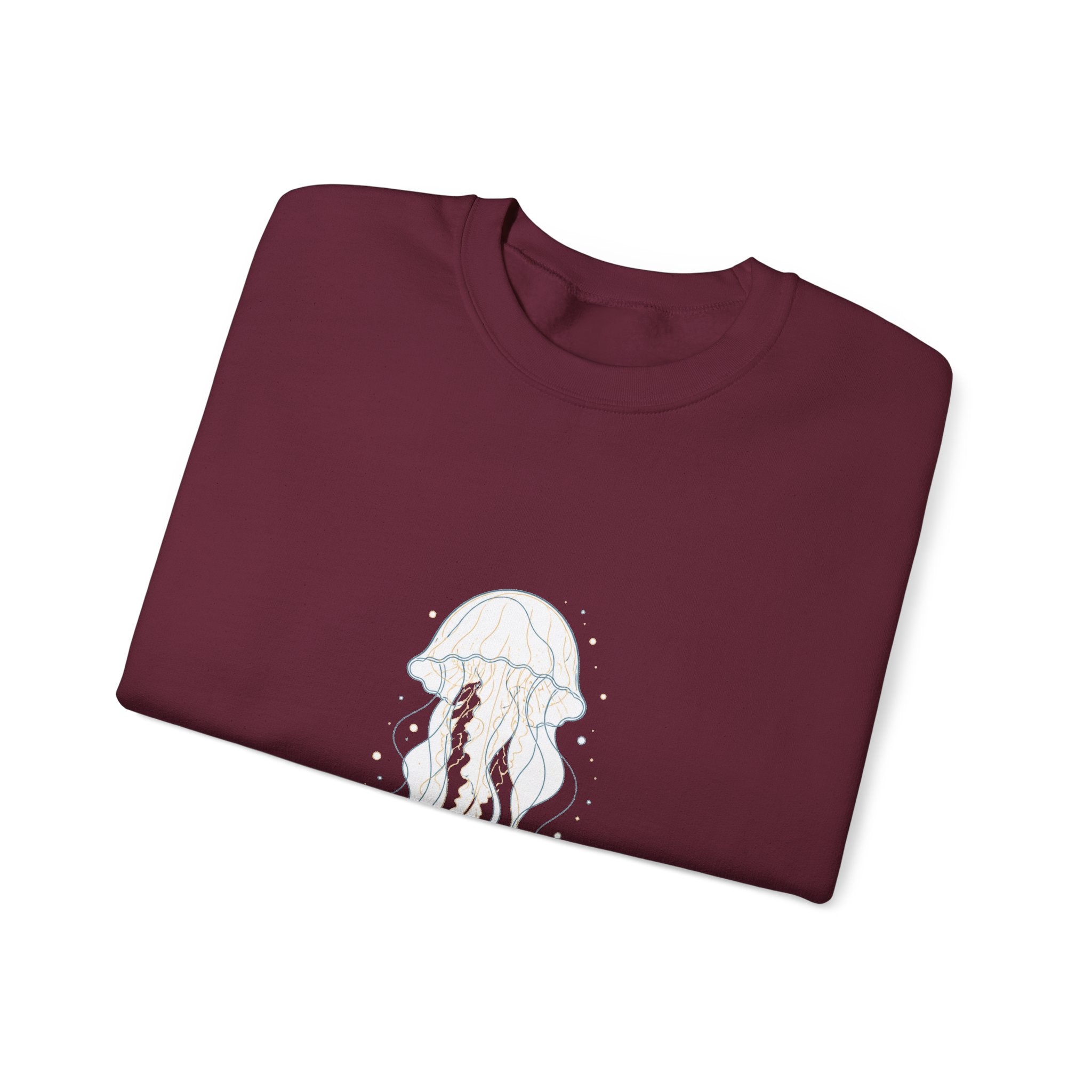 Matching Couple Sweatshirt - Octopus & Jellyfish Matching Couple Crewneck Sweatshirt Minimalist Art His Hers Valentine Gift - Design B