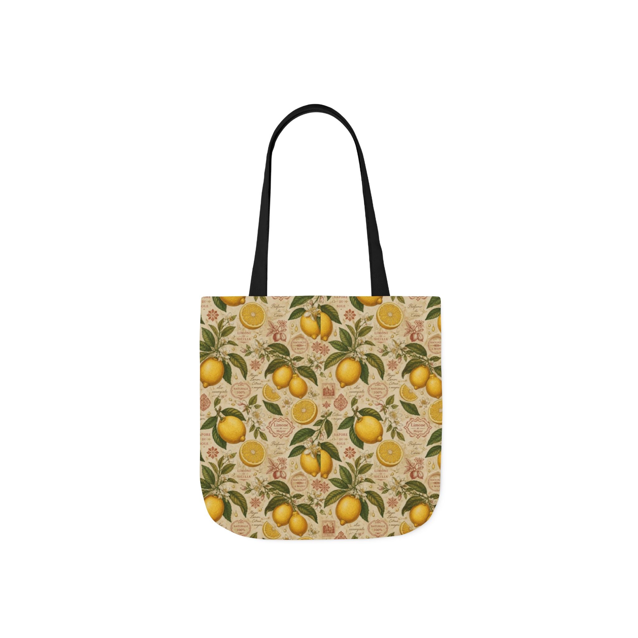 Meyer Lemons Canvas Tote Bag Mediterranean Kitchen Botanical Design Italian Cottagecore Gift