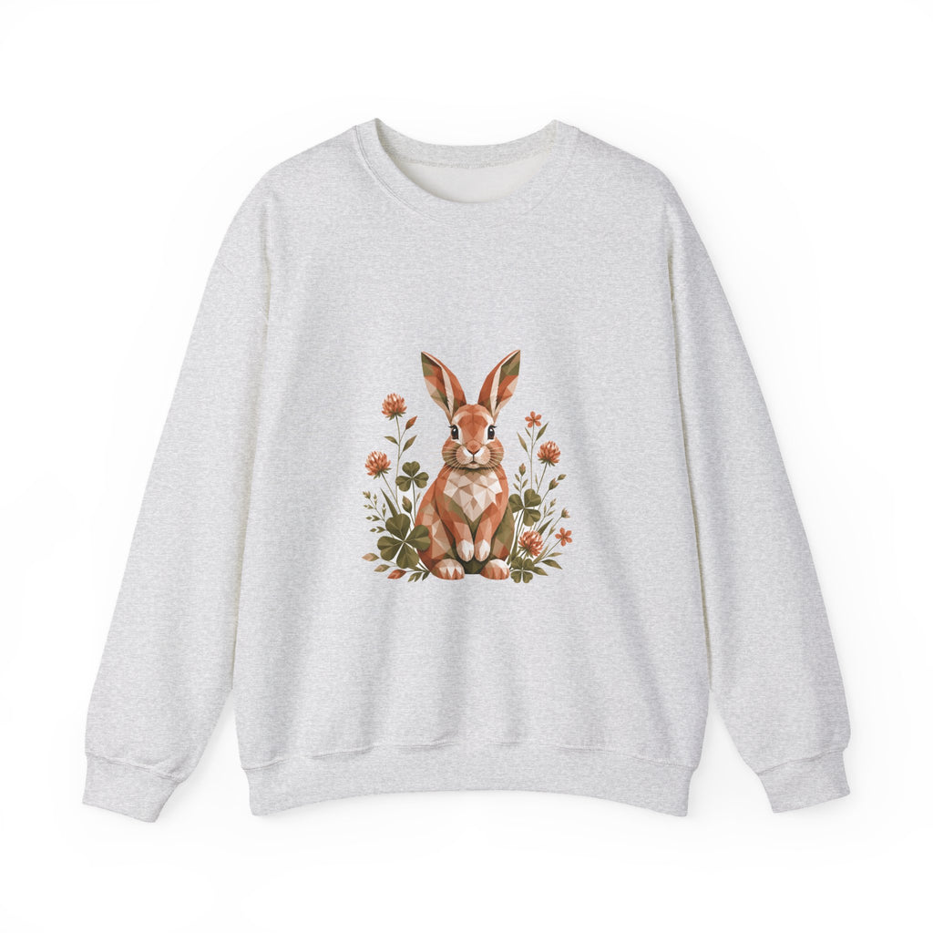 Matching Couple Sweatshirt - Fox & Rabbit Matching Couple Comfort Colors Crew Geometric Art His Hers Love Gift - Design B