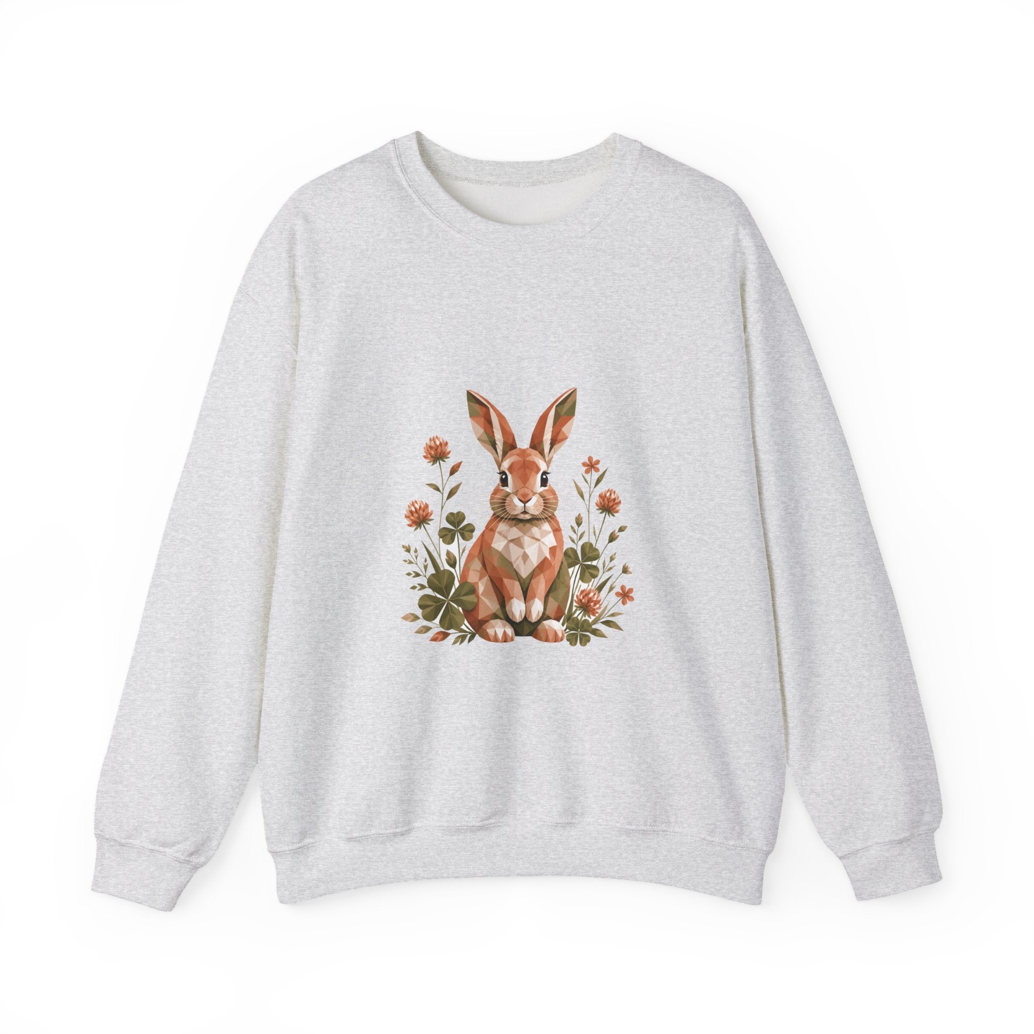 Matching Couple Sweatshirt - Fox & Rabbit Matching Couple Comfort Colors Crew Geometric Art His Hers Love Gift - Design B