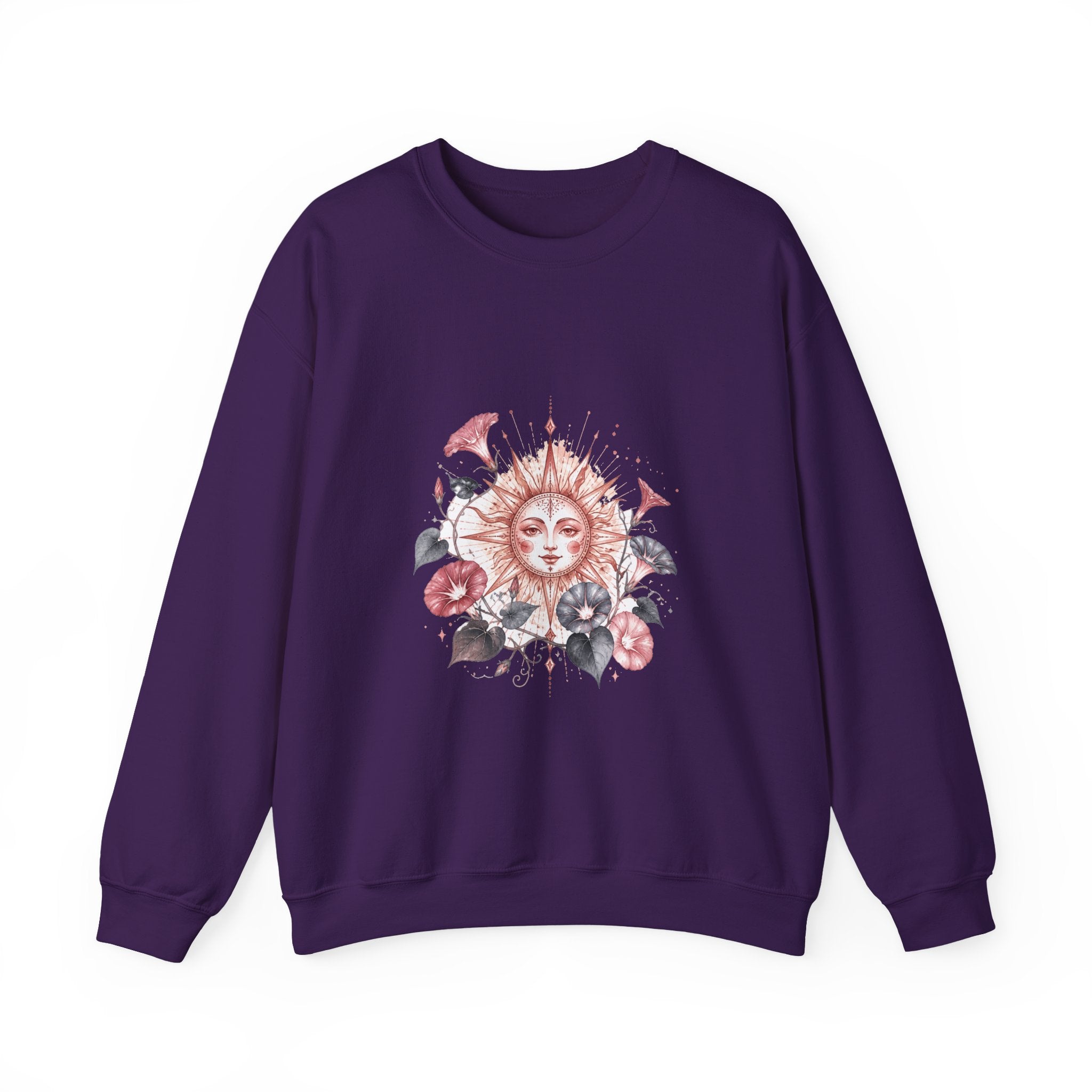 Matching Couple Sweatshirt - Sun & Moon Matching Couple Crewneck Sweatshirt Watercolor Art His Hers Engagement Gift - Design B