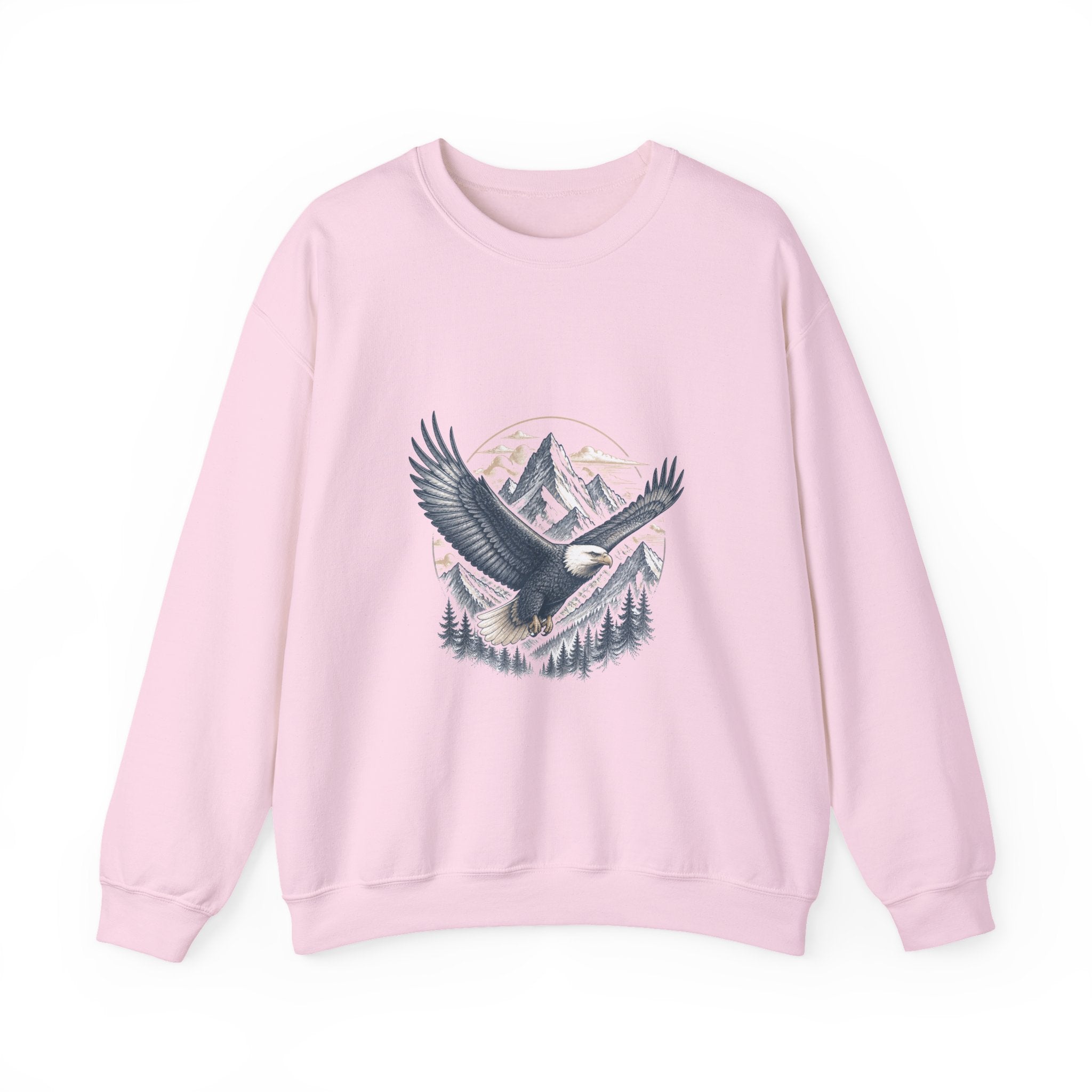 Matching Couple Sweatshirt - Eagle & Whale Matching Couple Crewneck Sweatshirt Hand-Drawn Art His Hers Best Friend Gift - Design A