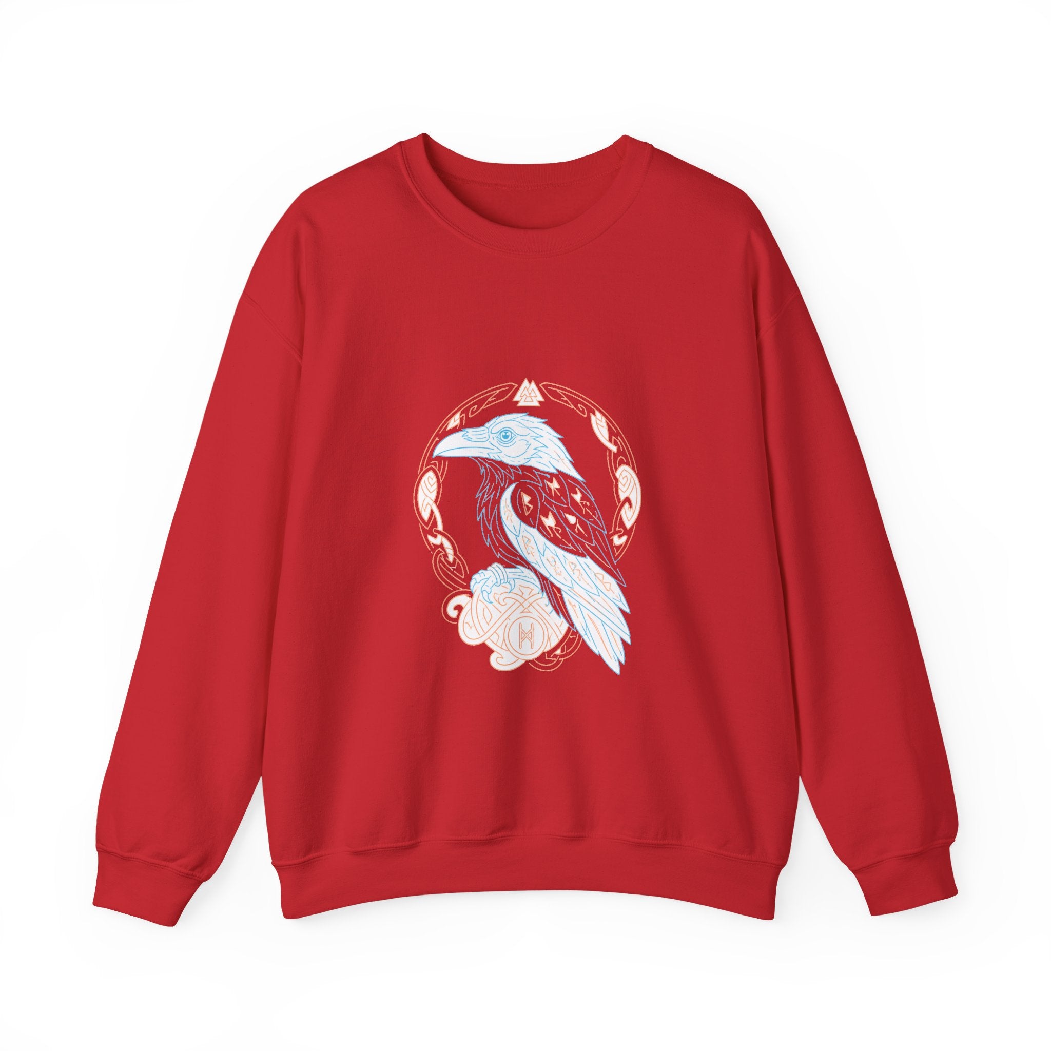 Matching Couple Sweatshirt - Huginn & Muninn Matching Couple Crewneck Sweatshirt Minimalist Art His Hers Valentine Gift - Design A