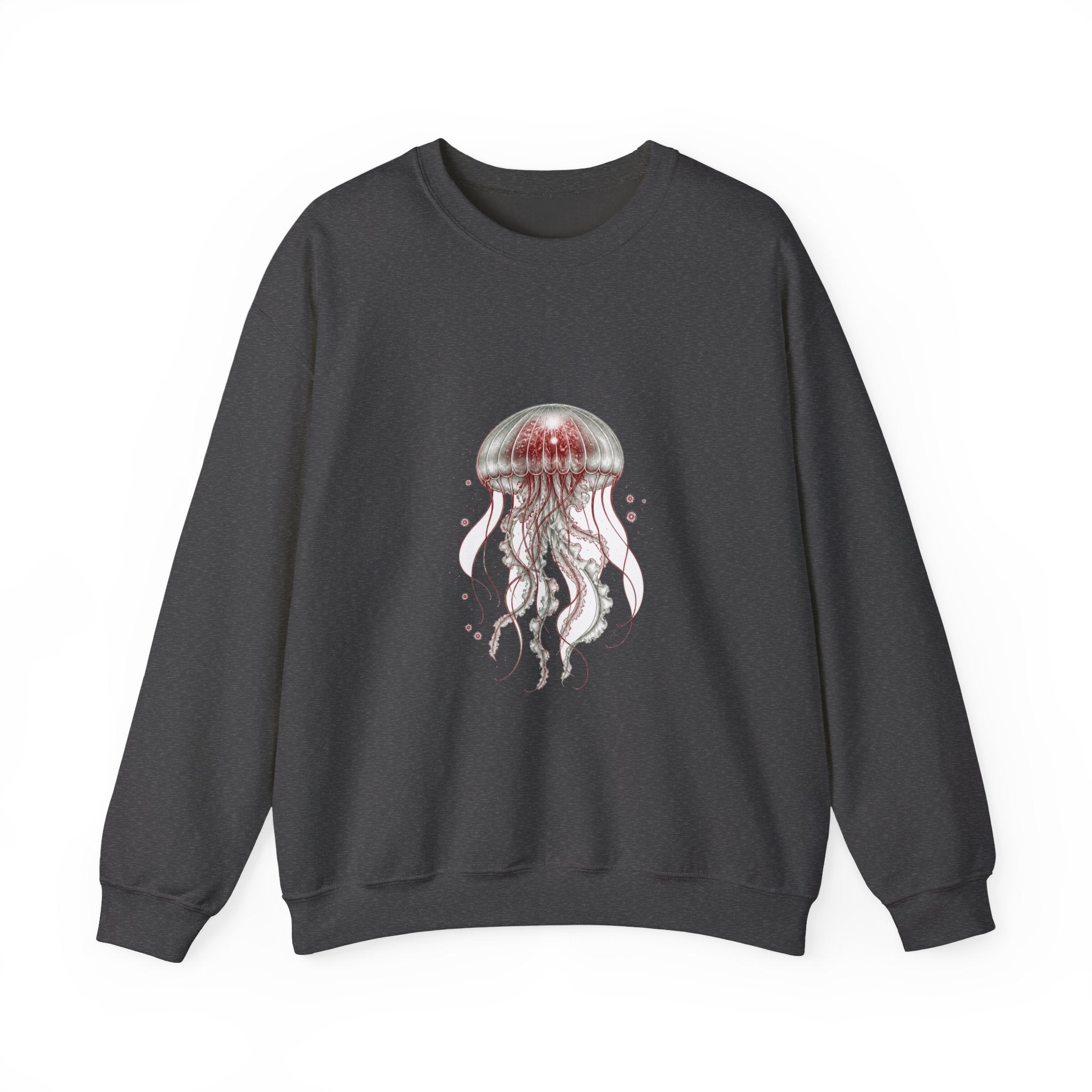 Matching Couple Sweatshirt - Octopus & Jellyfish Matching Couple Crewneck Sweatshirt Vintage Art His Hers Wedding Gift - Design B