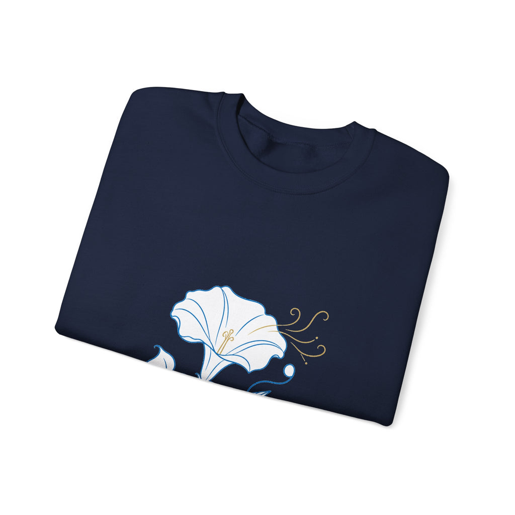 Matching Couple Sweatshirt - Sunflower & Moonflower Matching Couple Crewneck Sweatshirt Minimalist Art His Hers Valentine Gift - Design B