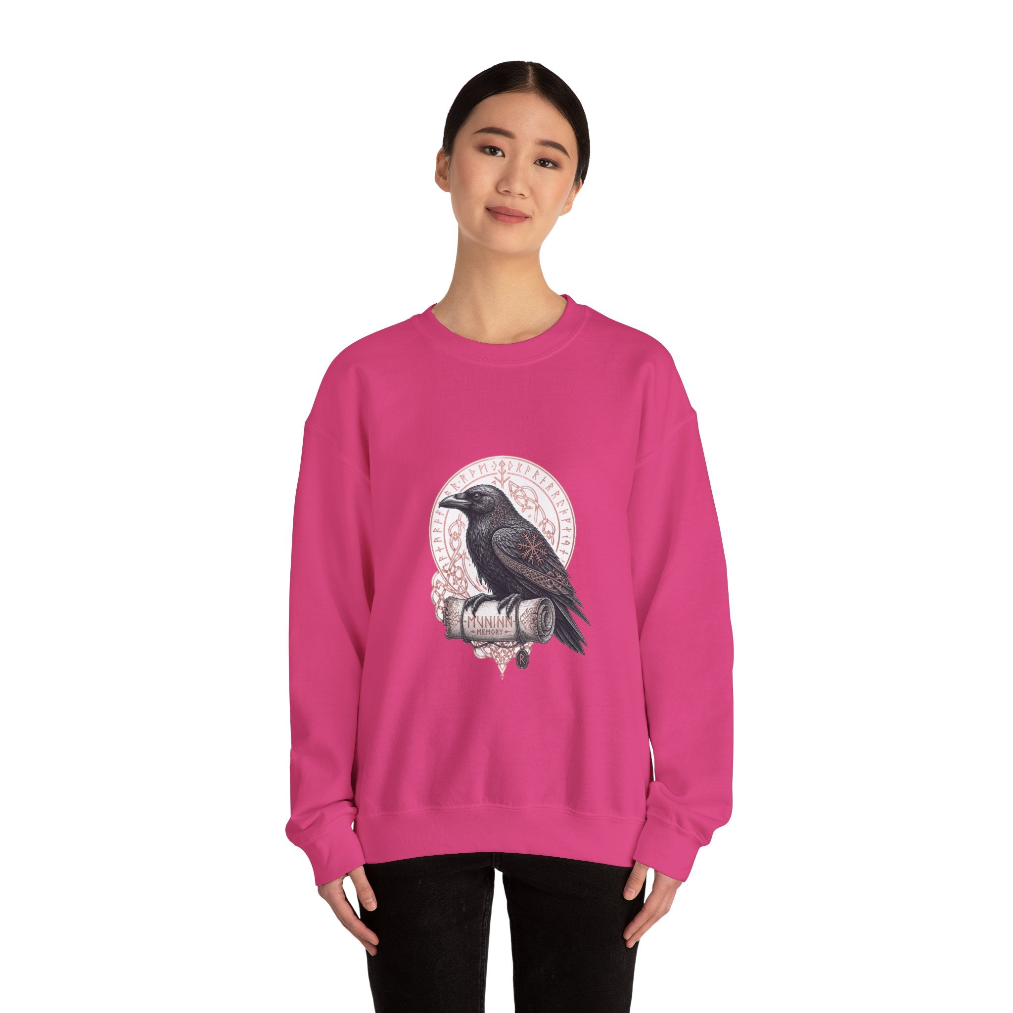 Matching Couple Sweatshirt - Huginn & Muninn Matching Couple Comfort Colors Crew Hand-Drawn Art His Hers Anniversary Gift - Design B