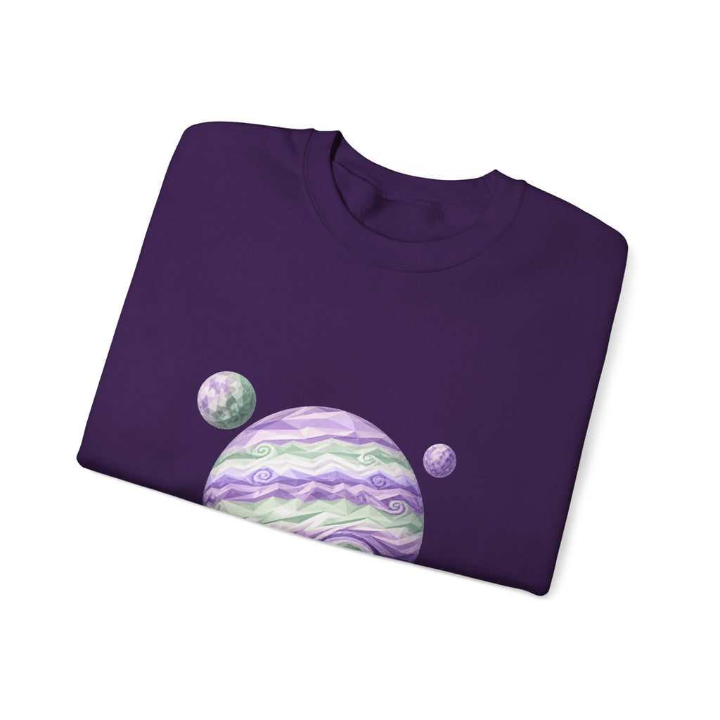 Matching Couple Sweatshirt - Saturn & Jupiter Matching Couple Crewneck Sweatshirt Geometric Art His Hers Couple Gift - Design B
