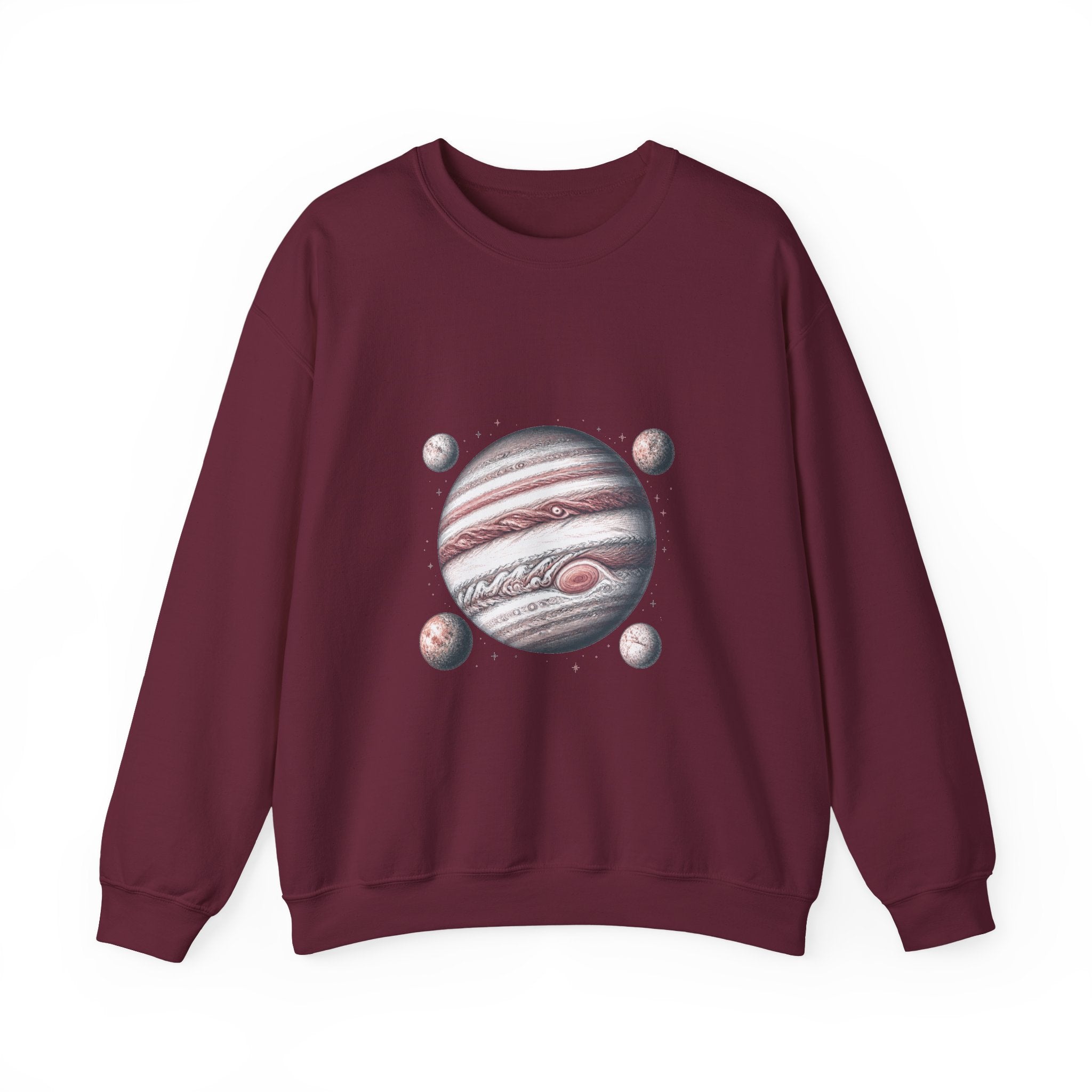 Matching Couple Sweatshirt - Saturn & Jupiter Matching Couple Crewneck Sweatshirt Hand-Drawn Art His Hers Best Friend Gift - Design B