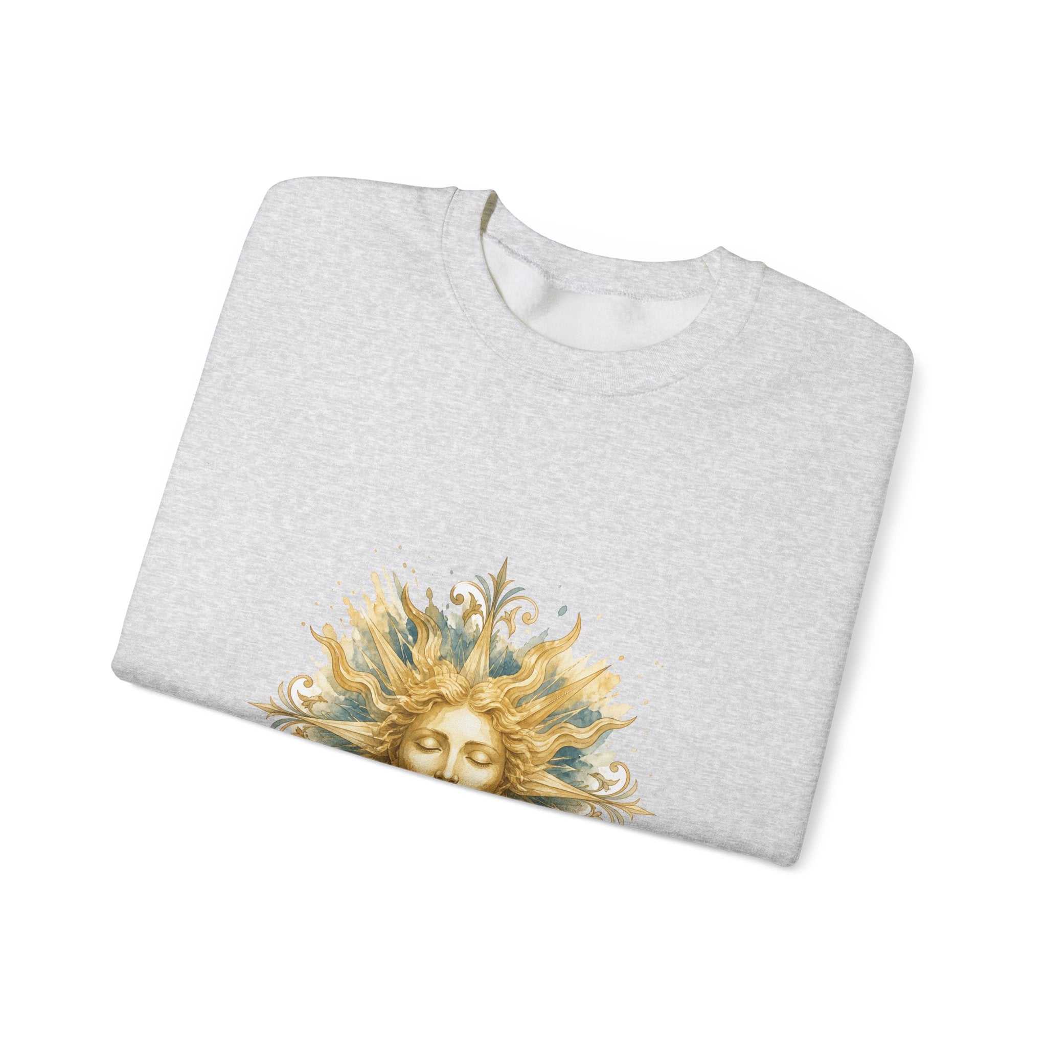 Matching Couple Sweatshirt - Helios & Selene Matching Couple Premium Fleece Sweatshirt Watercolor Art His Hers Birthday Gift - Design A