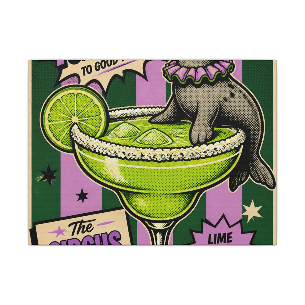 Margarita Balancing Seal Wall Art Canvas 16×20 Pop Art Living Room Decor Maximalist Print
