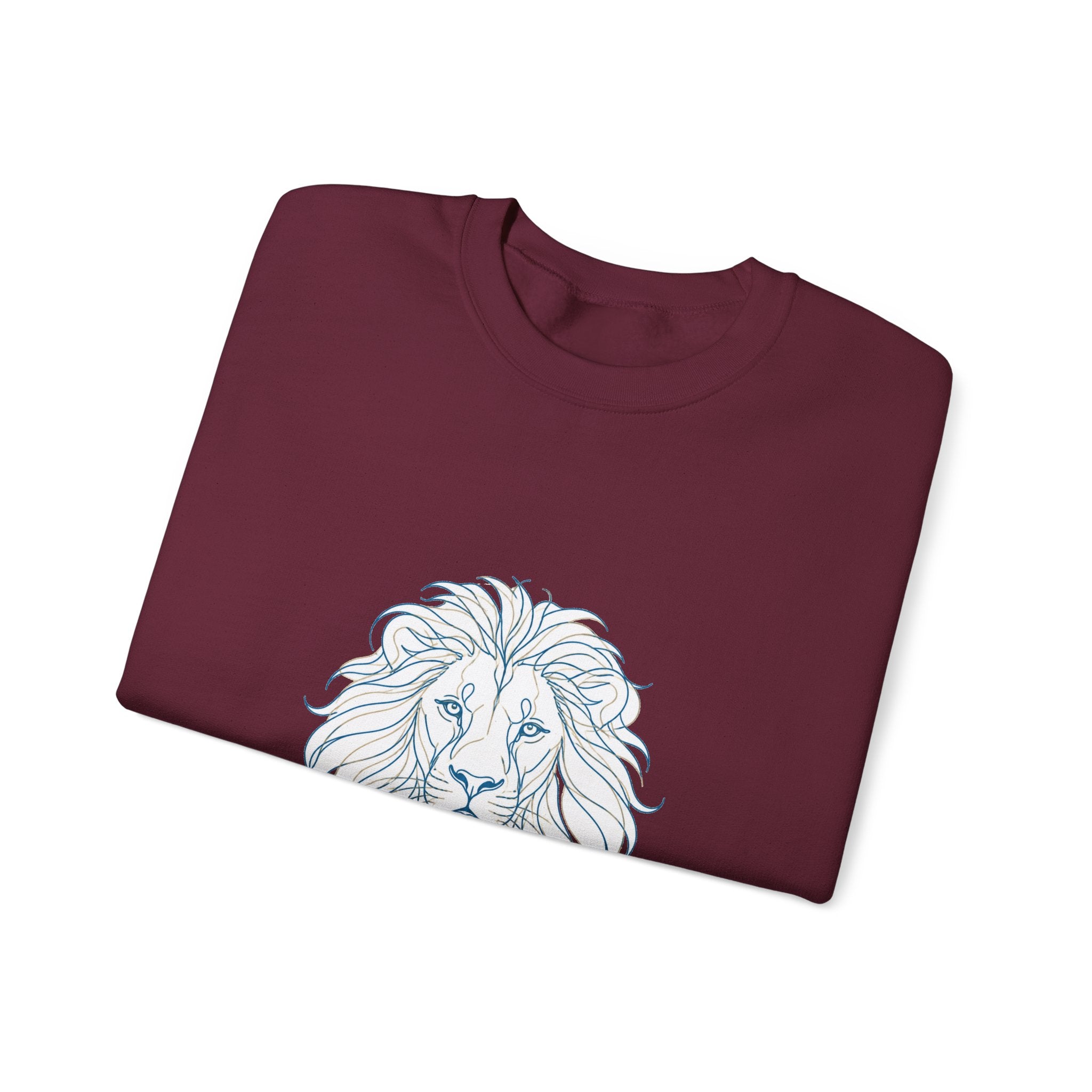 Matching Couple Sweatshirt - Lion & Lamb Matching Couple Crewneck Sweatshirt Minimalist Art His Hers Valentine Gift - Design A