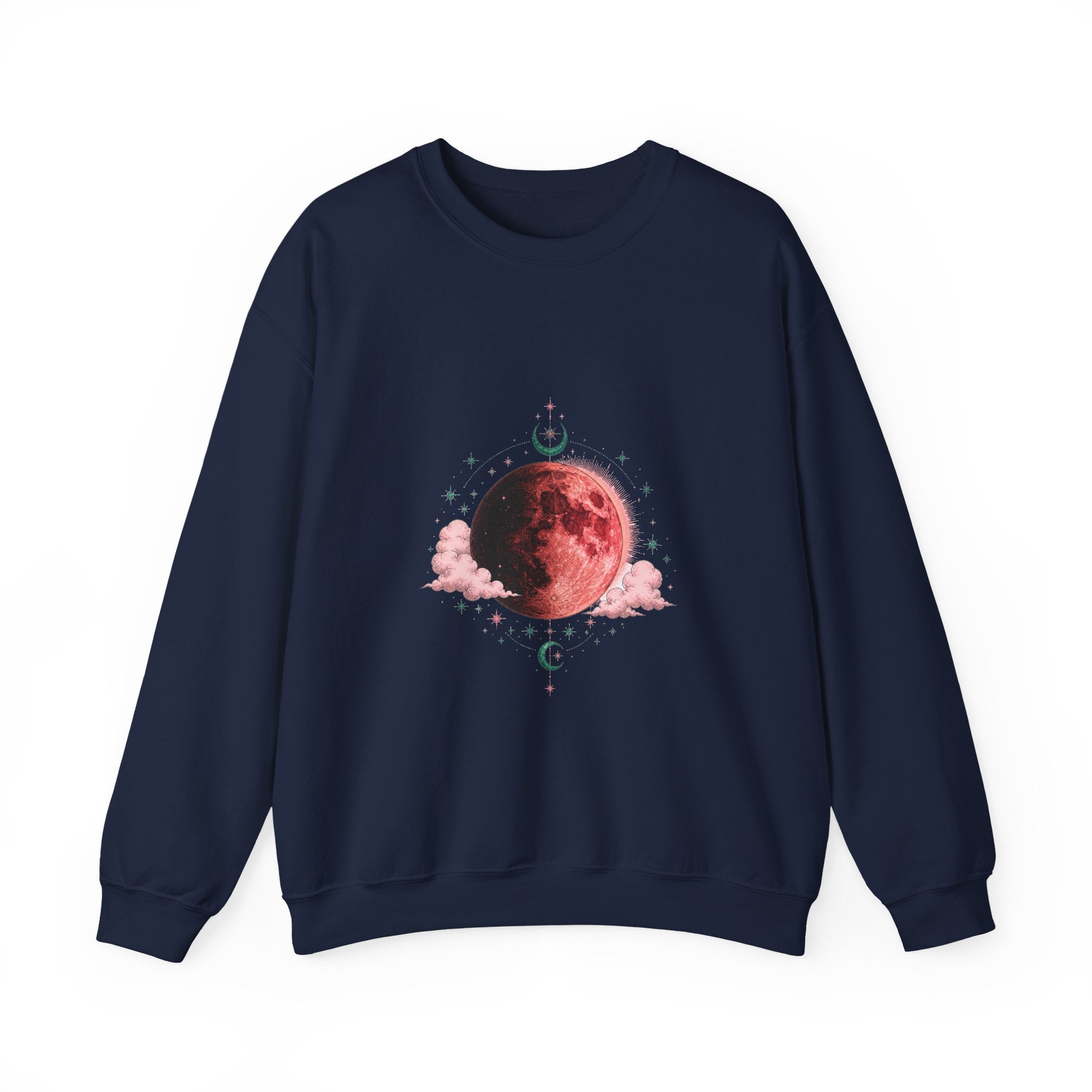 Matching Couple Sweatshirt - Solar & Lunar Eclipse Matching Couple Crewneck Sweatshirt Hand-Drawn Art His Hers Best Friend Gift - Design B