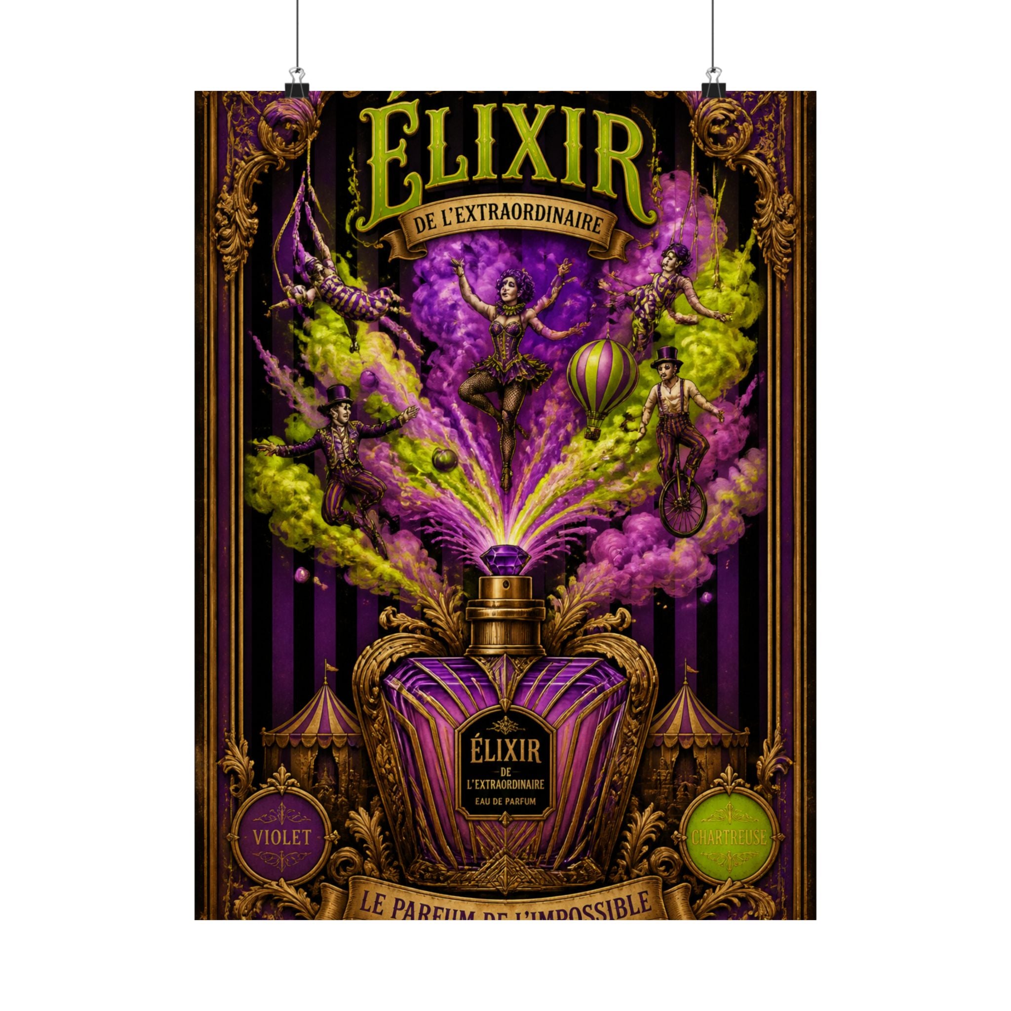 Perfume Bottle Fountain Wall Art Poster 18×24 Baroque Home Office Decor Maximalist Print