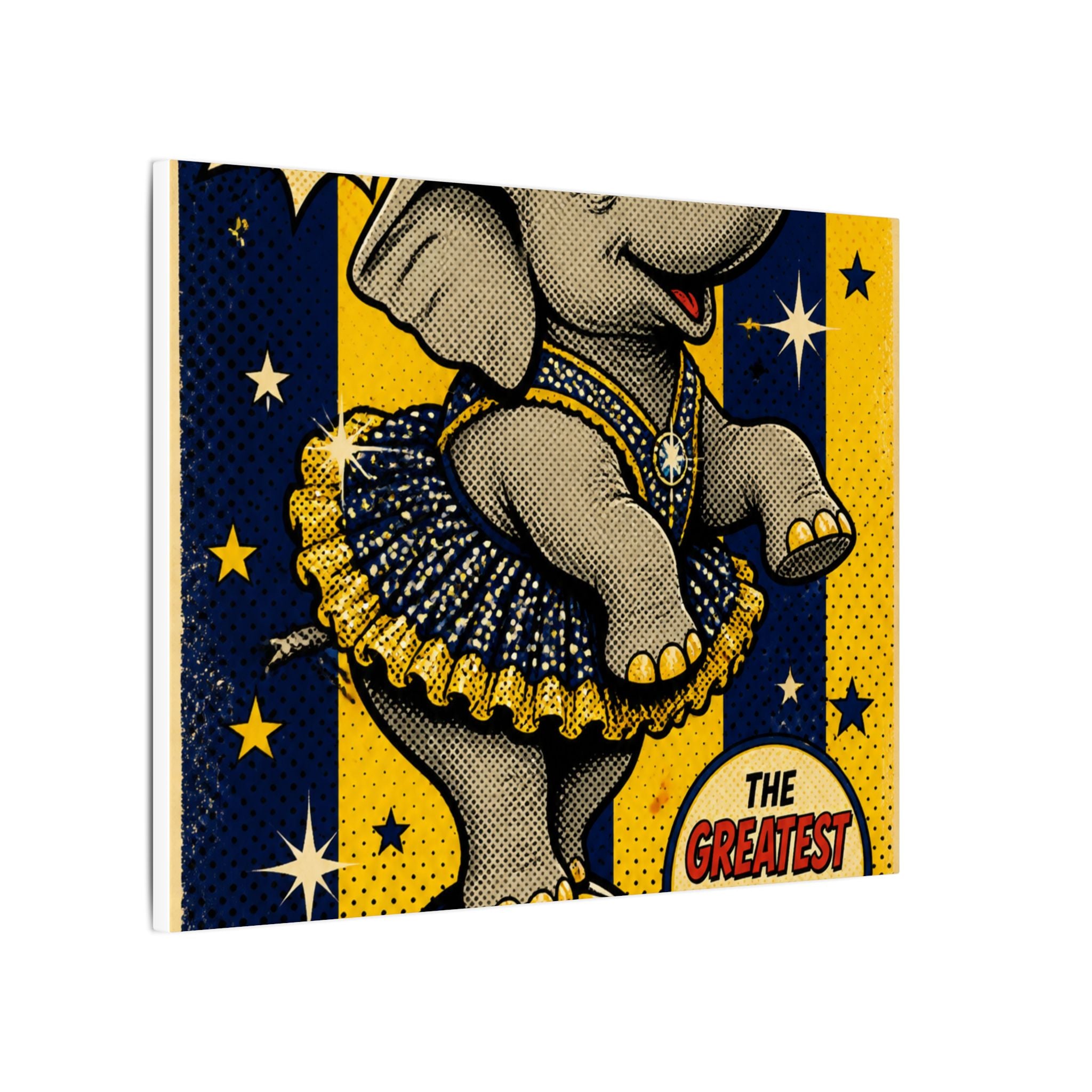 Elephant on Ball Wall Art Canvas 16×20 Pop Art Living Room Decor Maximalist Print