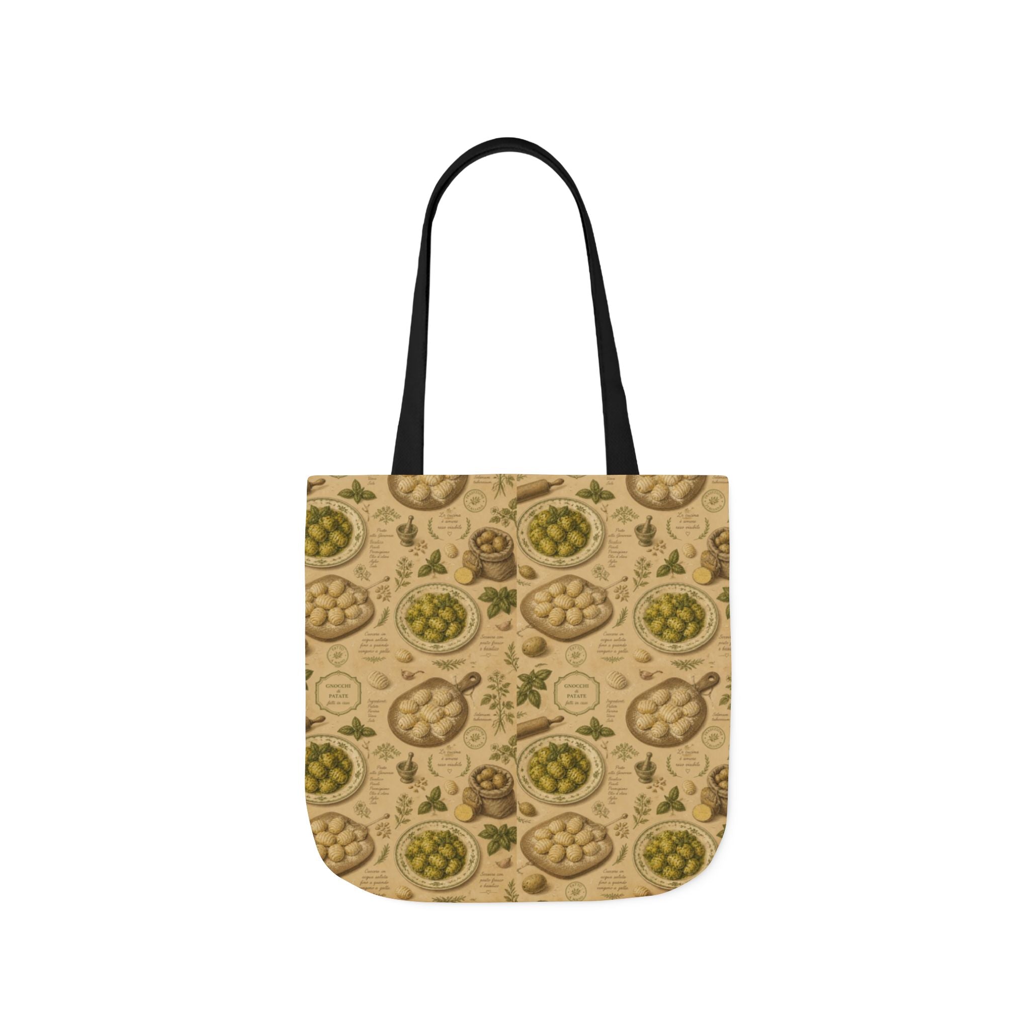 Potato Gnocchi Canvas Tote Bag Mediterranean Kitchen Botanical Design Italian Cottagecore Gift