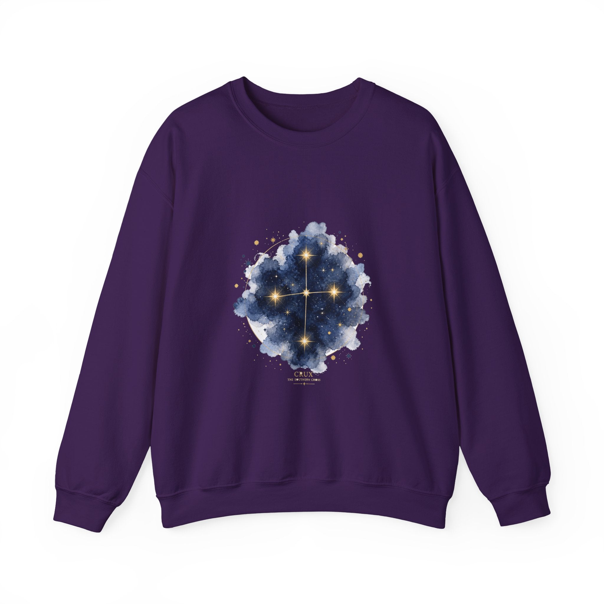 Matching Couple Sweatshirt - Aurora & Southern Cross Matching Couple Crewneck Sweatshirt Watercolor Art His Hers Engagement Gift - Design B