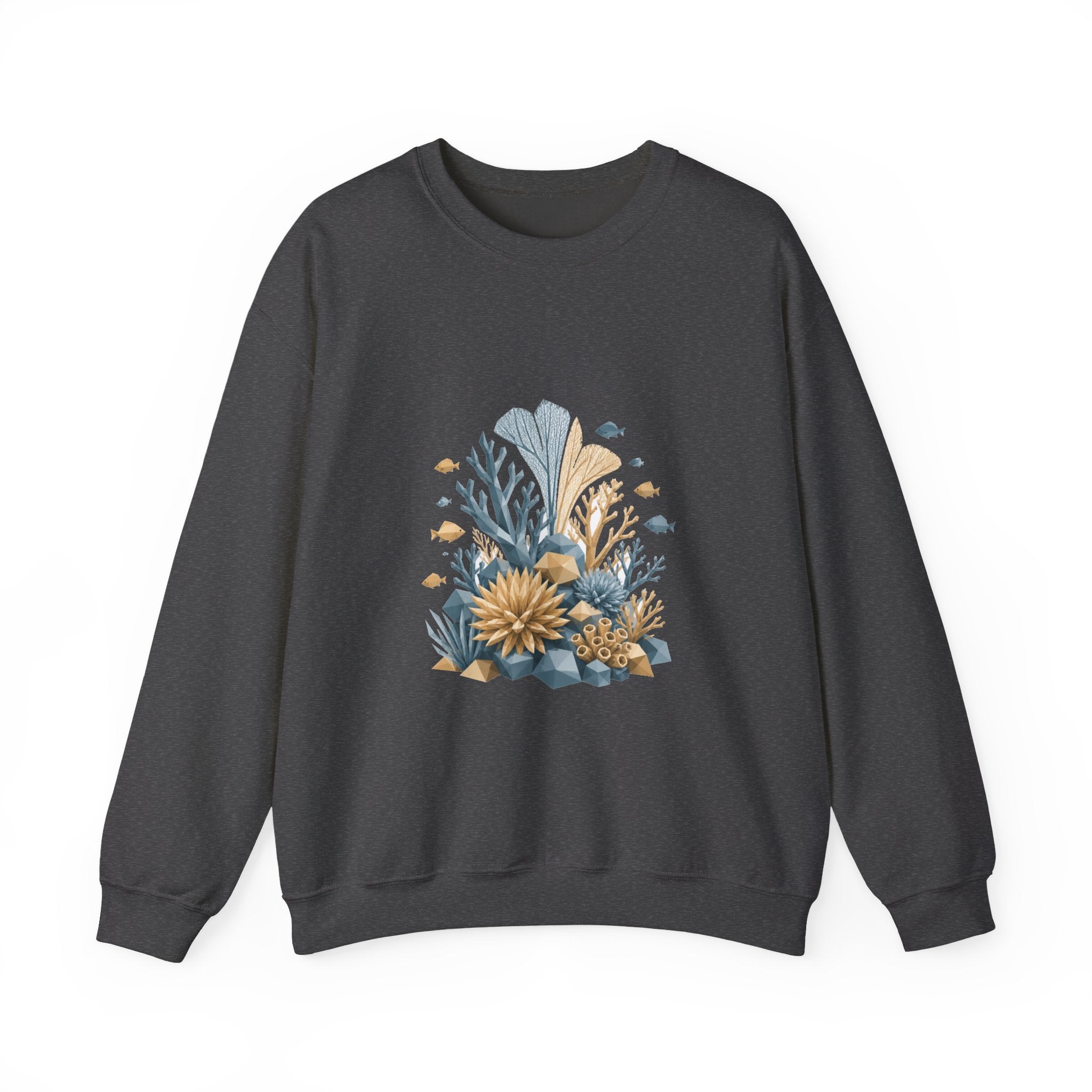 Matching Couple Sweatshirt - Coral Reef & Deep Sea Matching Couple Comfort Colors Crew Geometric Art His Hers Love Gift - Design A