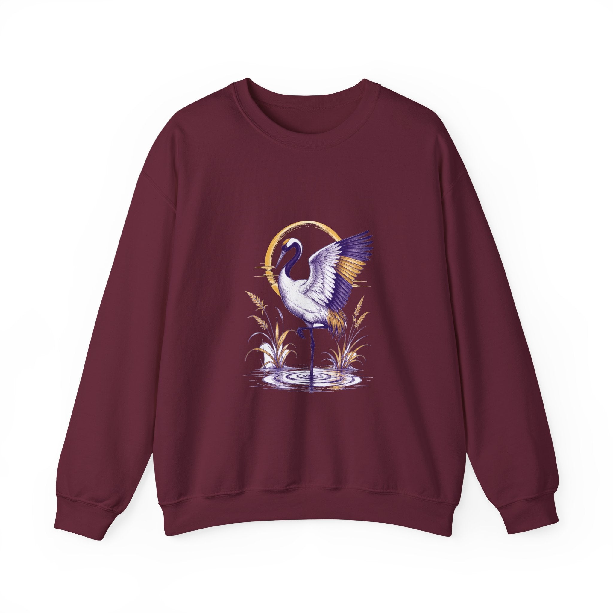 Matching Couple Sweatshirt - Tiger & Crane Matching Couple Premium Fleece Sweatshirt Hand-Drawn Art His Hers Anniversary Gift - Design B
