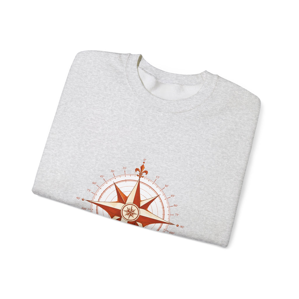 Matching Couple Sweatshirt - Compass North & South Matching Couple Comfort Colors Crew Geometric Art His Hers Love Gift - Design B