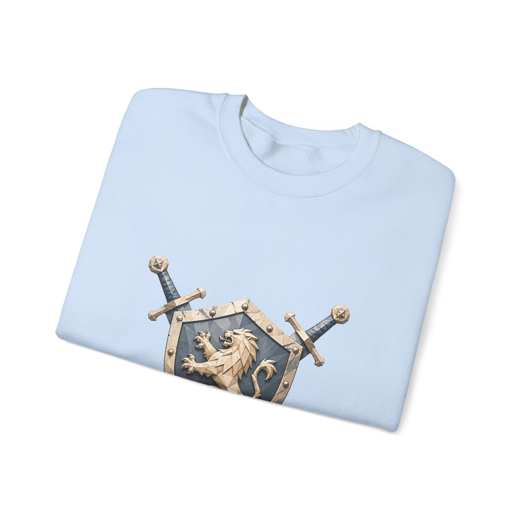 Matching Couple Sweatshirt - Crown & Shield Matching Couple Crewneck Sweatshirt Geometric Art His Hers Couple Gift - Design B