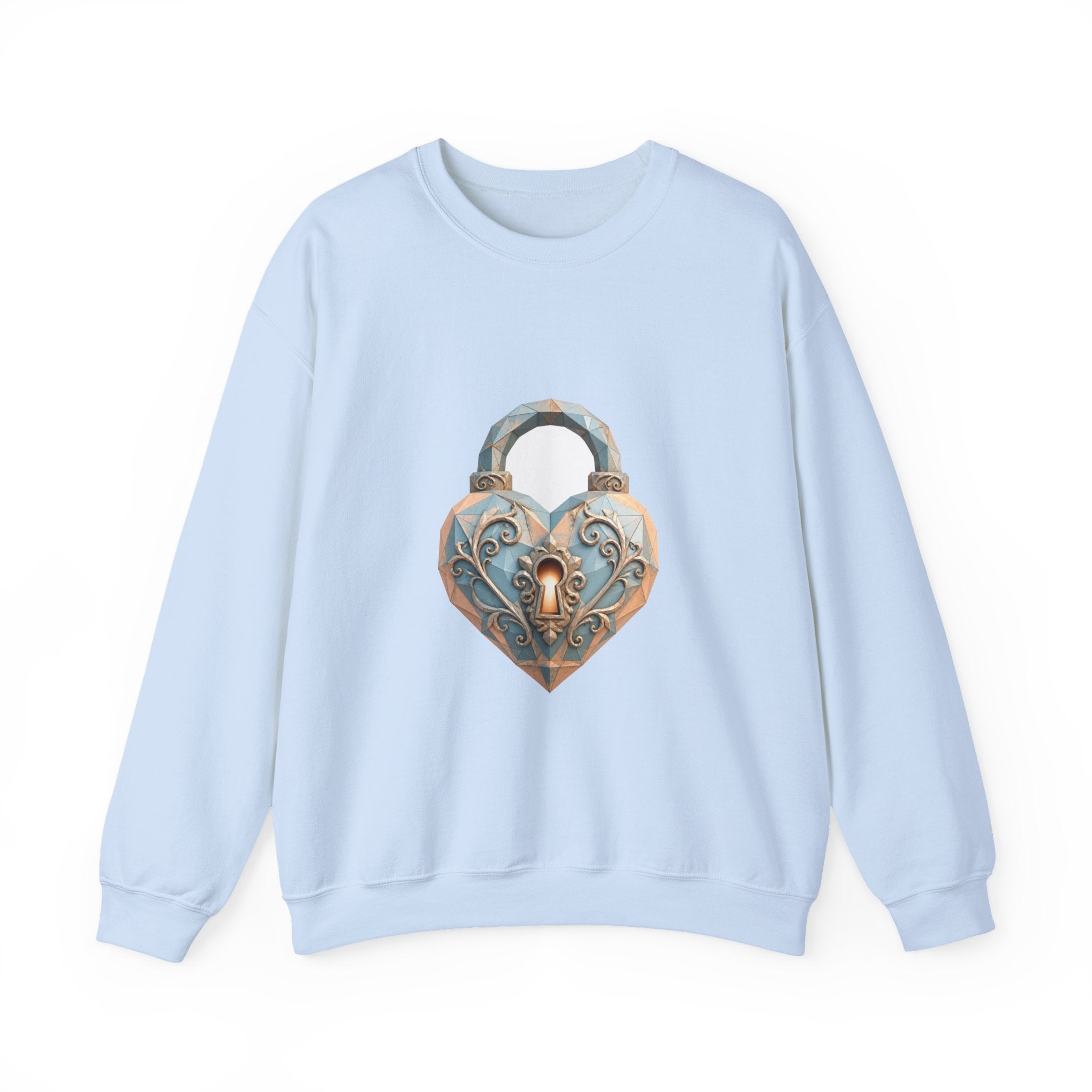 Matching Couple Sweatshirt - Key & Lock Matching Couple Crewneck Sweatshirt Geometric Art His Hers Couple Gift - Design B