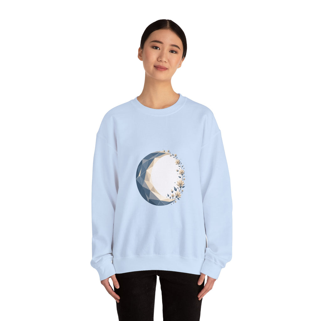 Matching Couple Sweatshirt - Waxing & Waning Moon Matching Couple Comfort Colors Crew Geometric Art His Hers Love Gift - Design A