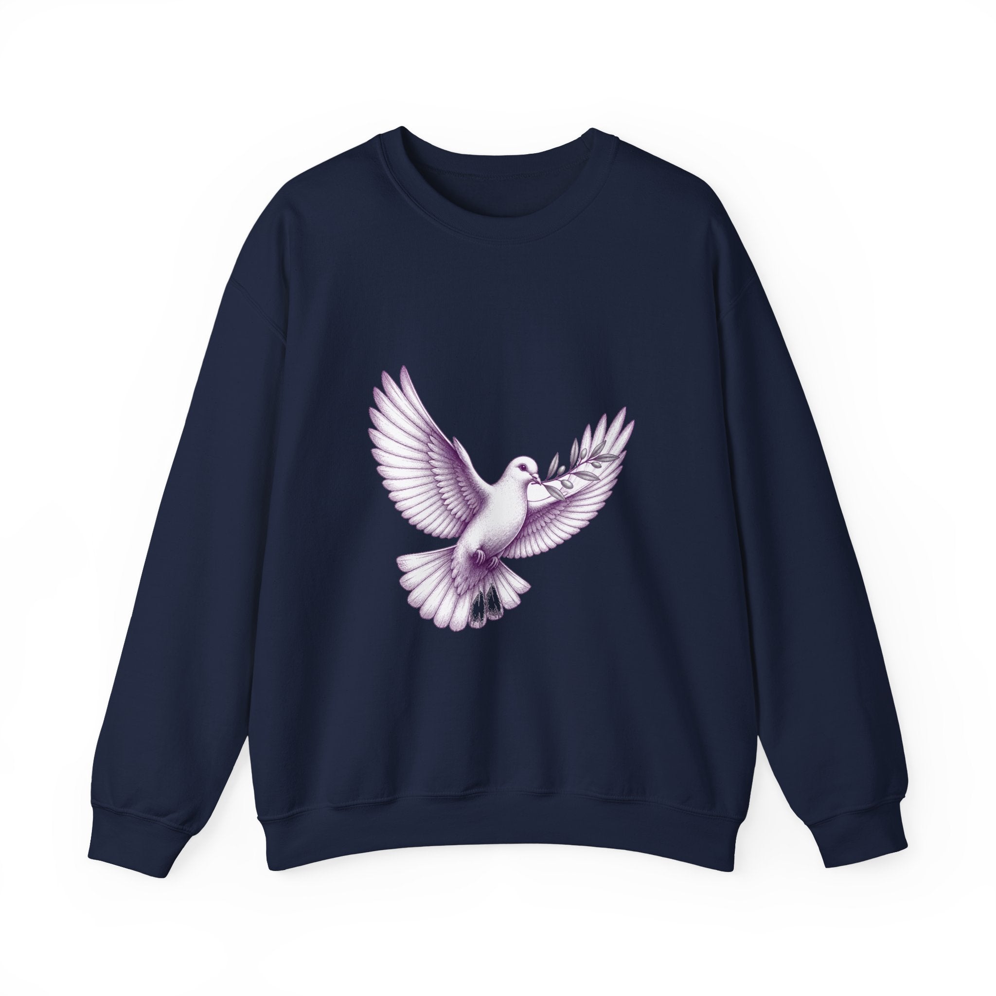 Matching Couple Sweatshirt - Wolf & Dove Matching Couple Comfort Colors Crew Hand-Drawn Art His Hers Anniversary Gift - Design B