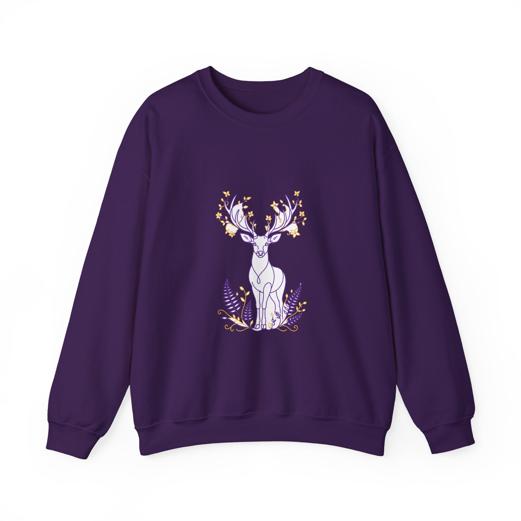 Matching Couple Sweatshirt - Bear & Deer Matching Couple Crewneck Sweatshirt Minimalist Art His Hers Valentine Gift - Design B