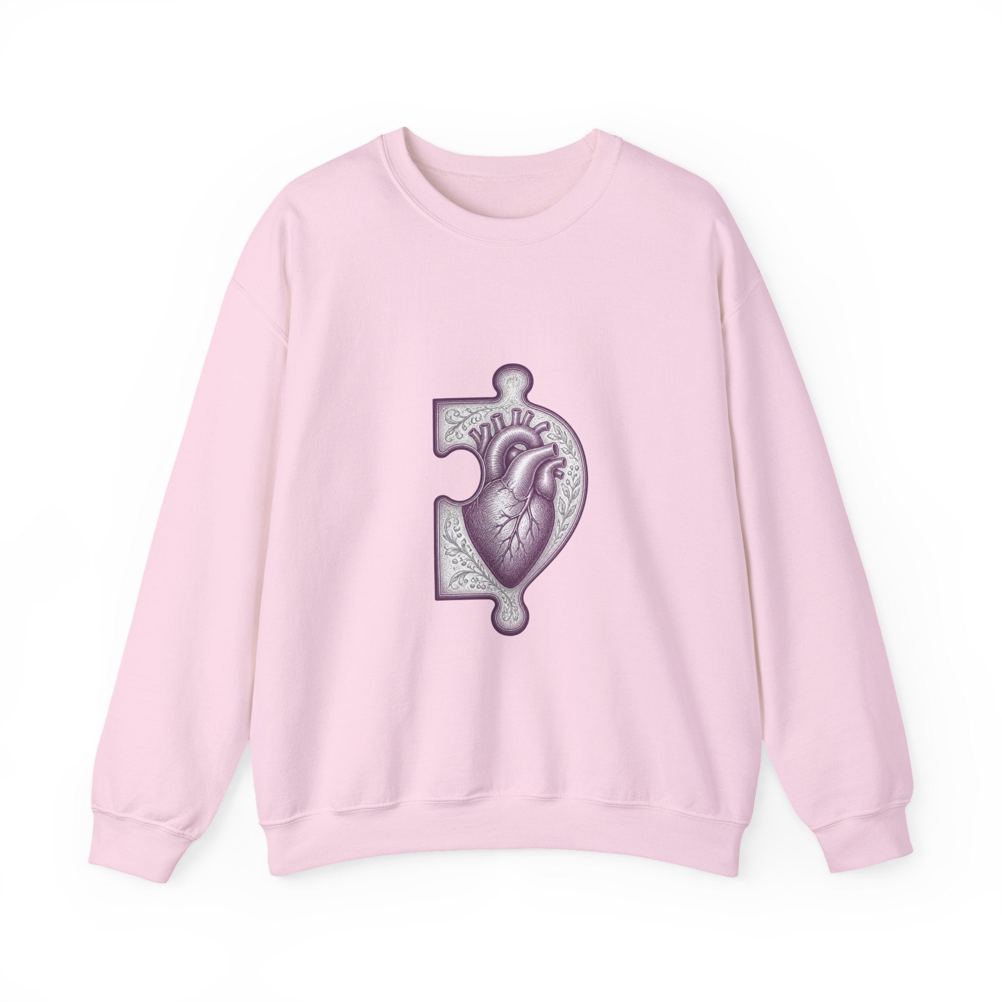 Matching Couple Sweatshirt - Puzzle Pieces Matching Couple Premium Fleece Sweatshirt Vintage Art His Hers Honeymoon Gift - Design B
