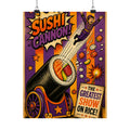 Sushi Roll Cannon Wall Art Poster 24×36 Pop Art Restaurant Decor Maximalist Print