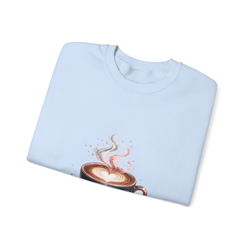 Matching Couple Sweatshirt - Coffee & Tea Matching Couple Premium Fleece Sweatshirt Watercolor Art His Hers Birthday Gift - Design A