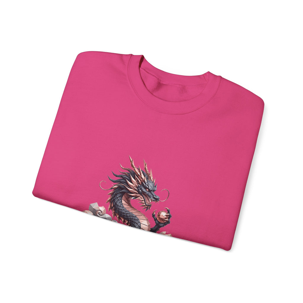 Matching Couple Sweatshirt - Dragon & Phoenix Matching Couple Crewneck Sweatshirt Geometric Art His Hers Couple Gift - Design A