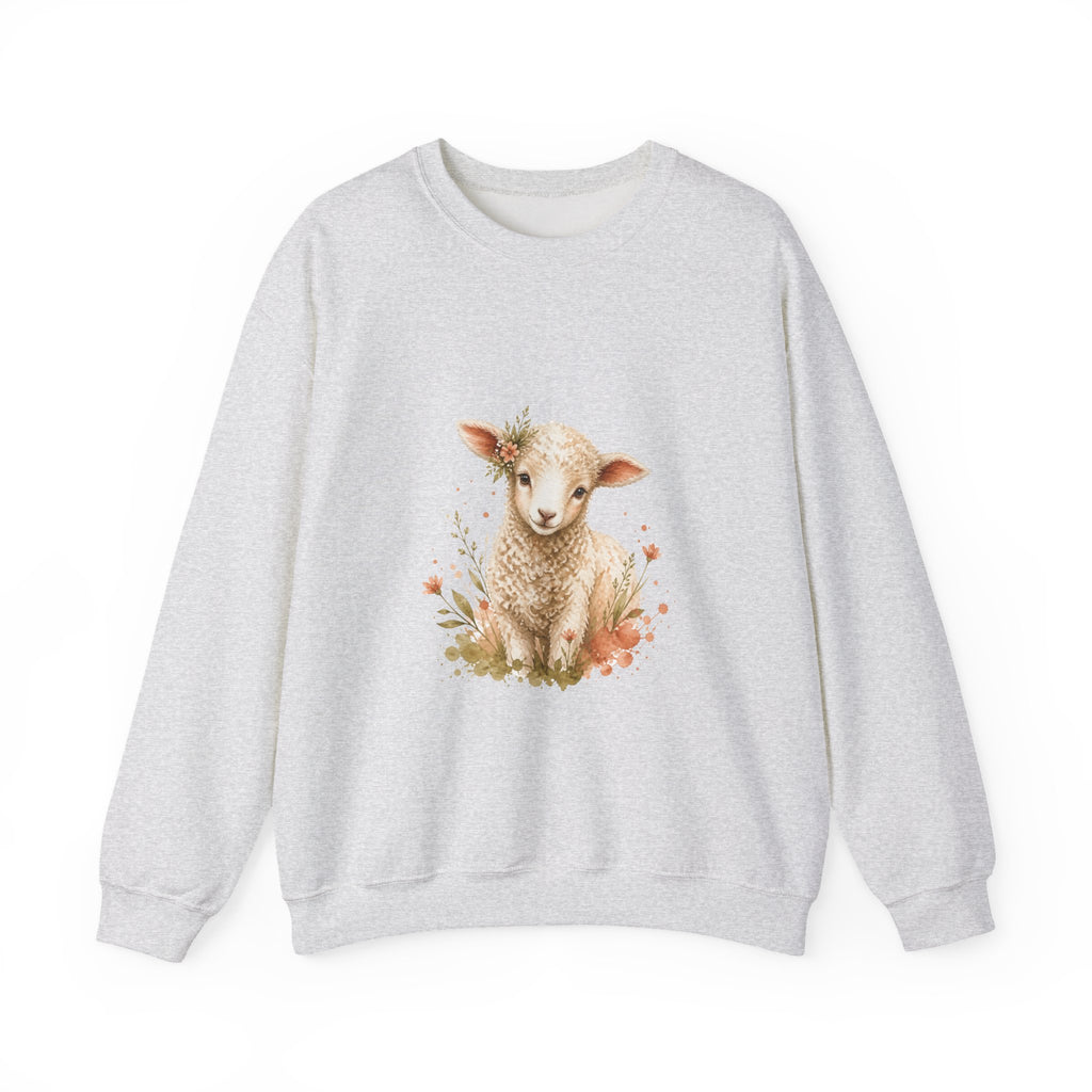 Matching Couple Sweatshirt - Lion & Lamb Matching Couple Comfort Colors Crew Watercolor Art His Hers Birthday Gift - Design B
