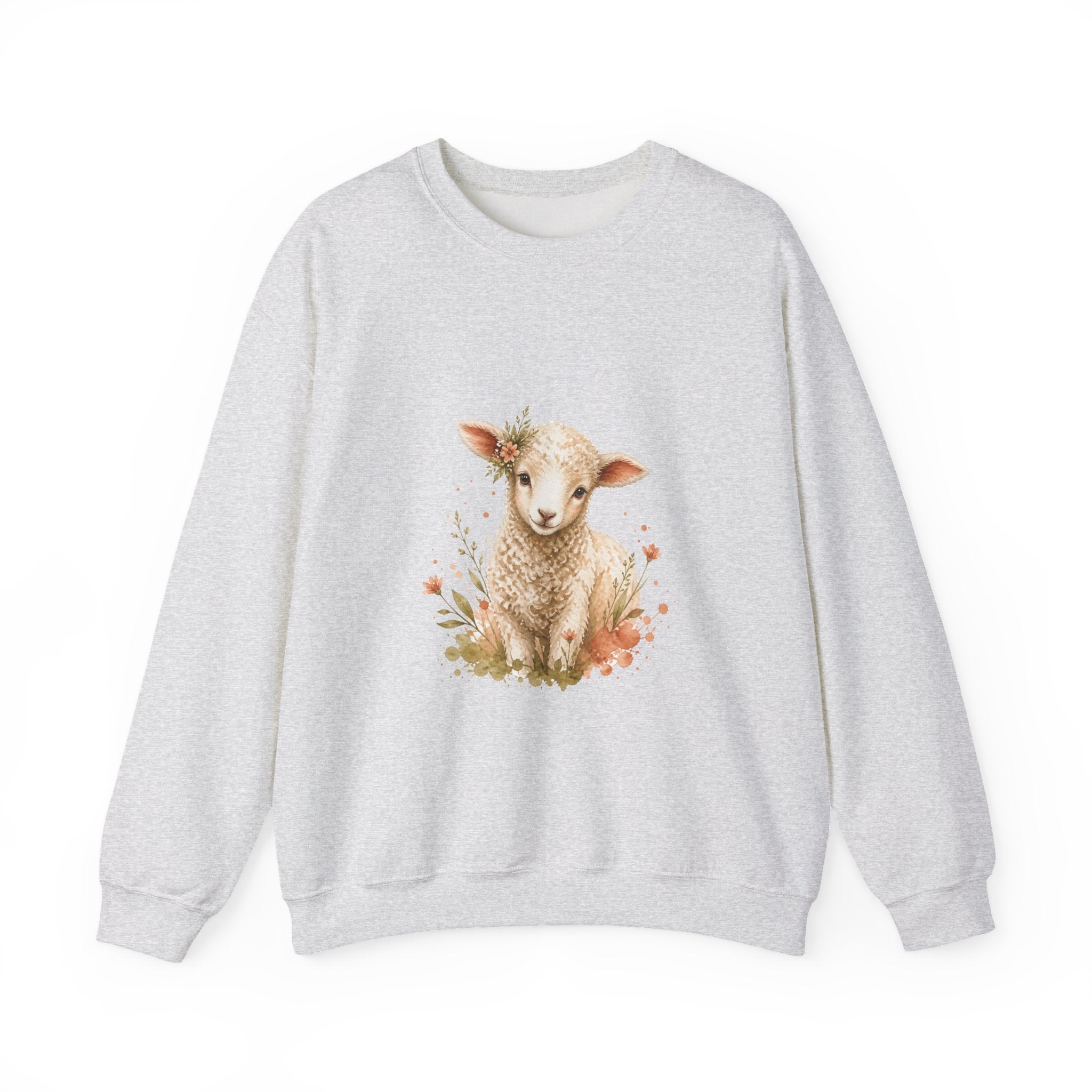 Matching Couple Sweatshirt - Lion & Lamb Matching Couple Comfort Colors Crew Watercolor Art His Hers Birthday Gift - Design B