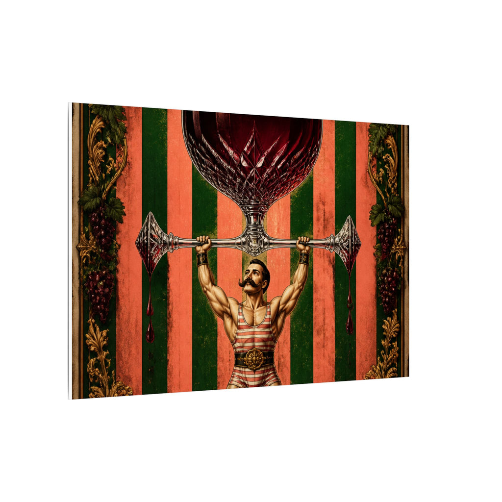 Wine Glass Strongman Wall Art Canvas 24×36 Baroque Studio Decor Maximalist Print